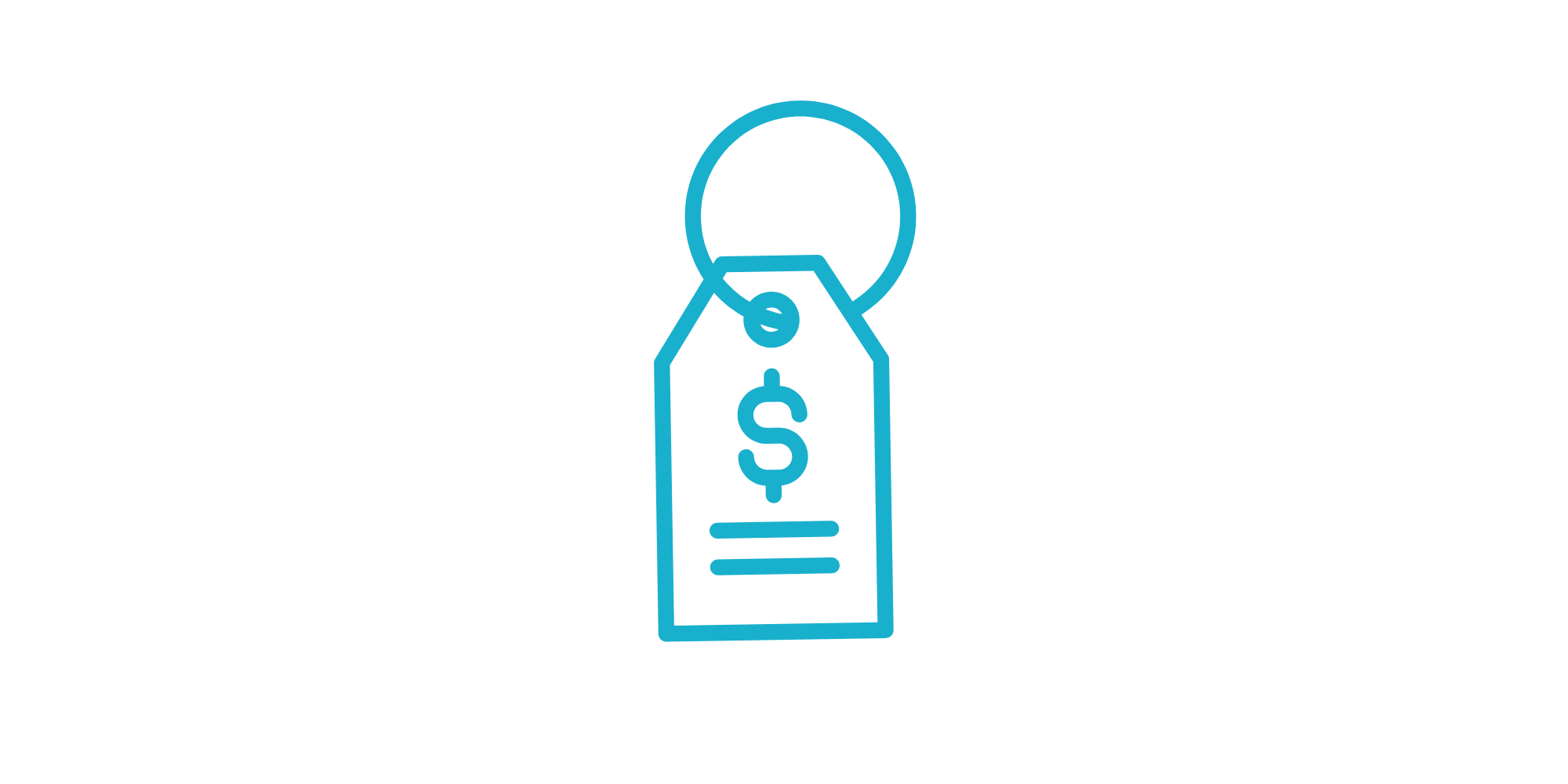 Graphic icon of a price tag.