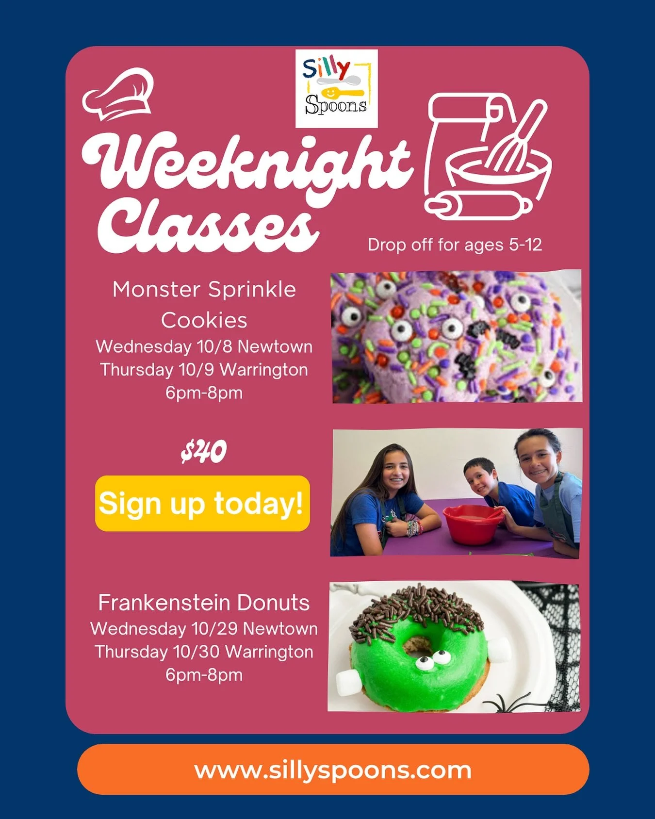 🍪 Join us weeknights for baking class!  Let your little ones dive into the world of flour, frosting, and fun as they learn to create delicious treats from scratch. Whether they&rsquo;re kneading dough or decorating cupcakes, this hands-on experience