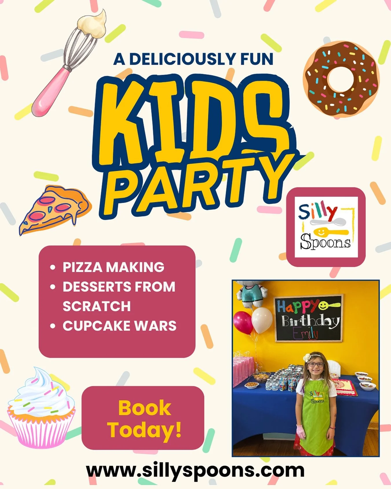 🎉✨ Calling all parents! Want to throw a memorable kids&rsquo; party without the stress? Let us handle the fun with our delightful cooking and baking experiences! 🎂🍪 From mini-chef adventures to decorating delicious treats, we&rsquo;ve got everythi