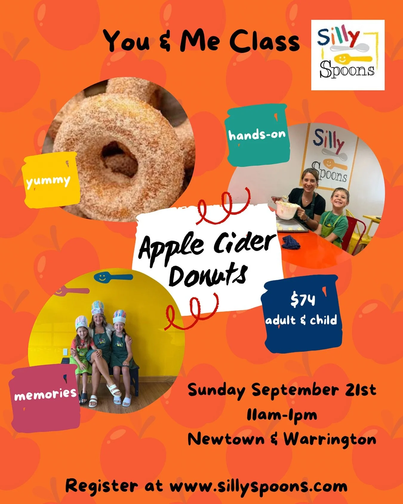 🍎✨ Join us for a delightful you and me baking class where you can create sweet memories together! This time, we&rsquo;re whipping up scrumptious apple cider donuts that are sure to become a family favorite. Perfect for bonding and learning in a fun,