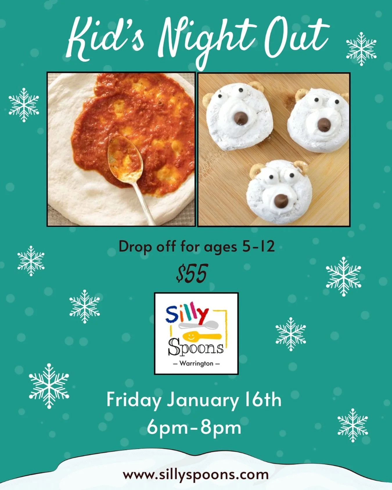 Hey parents! Looking for a fun alternative to a sitter? Sign up for our Kids Night Out where your kiddos will become mini pizza pros and donut decorators! 🍕🐻&zwj;❄️Spaces are limited, so reserve your child&rsquo;s spot today! Visit our website to s