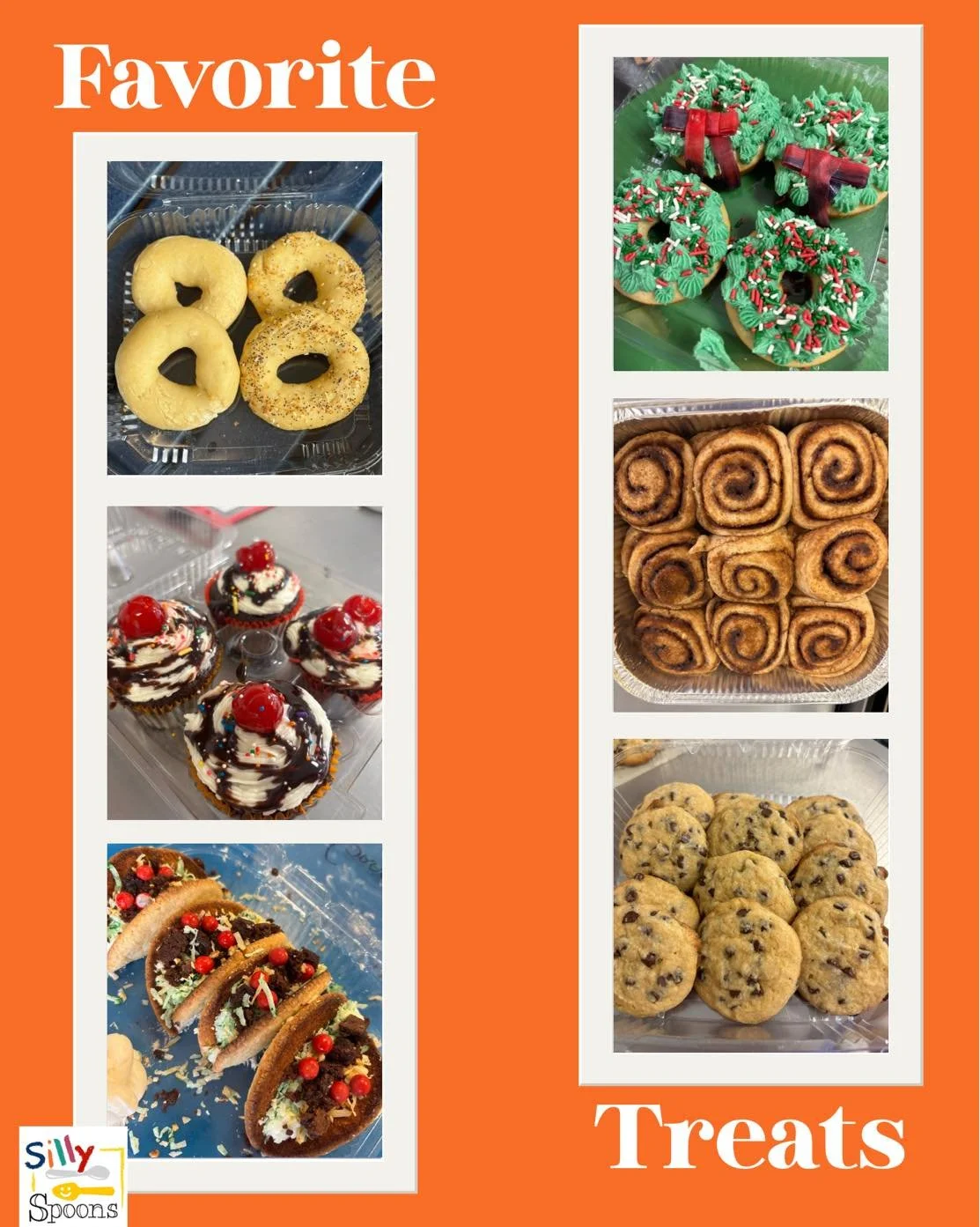 At Silly Spoons, we make tons of delicious treats every week! Here are some of the creations of our tiny chefs! What is your favorite treat?

#warringtonpa #sillyspoons #buckscountybusiness #kidscookingclasses #kidscooking