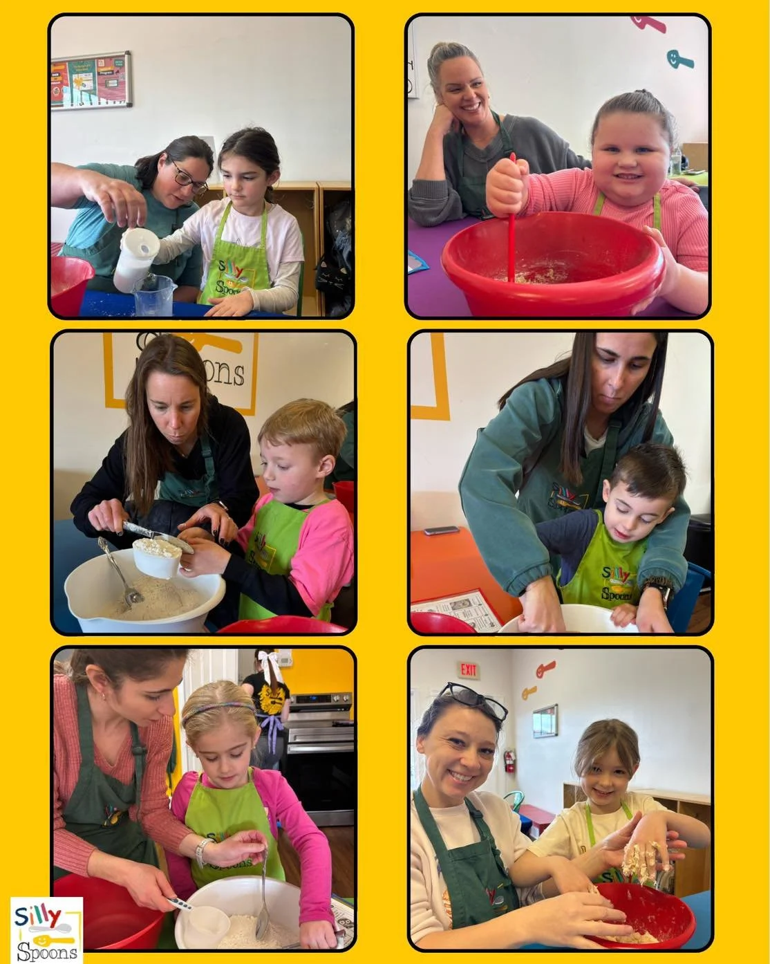We love when our parents spend time with their little chefs. They get to laugh, bake, and learn together. For more information about our &lsquo;You &amp; Me&rsquo; classes, visit our website. 

#warringtonpa #sillyspoons #buckscountypa #kidsculinarye