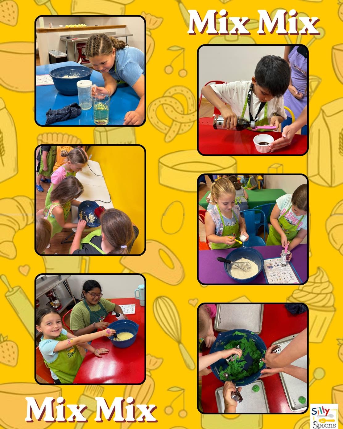 👩🏻&zwj;🍳🧑🏻&zwj;🍳🥣 Mix, Mix, Mix 🥣🧑🏻&zwj;🍳👩🏻&zwj;🍳

Each and every little chef gets to mix their ingredients to ensure a tasty outcome. While each ingredient is mixed, the little chefs learn about the different measurements and take home