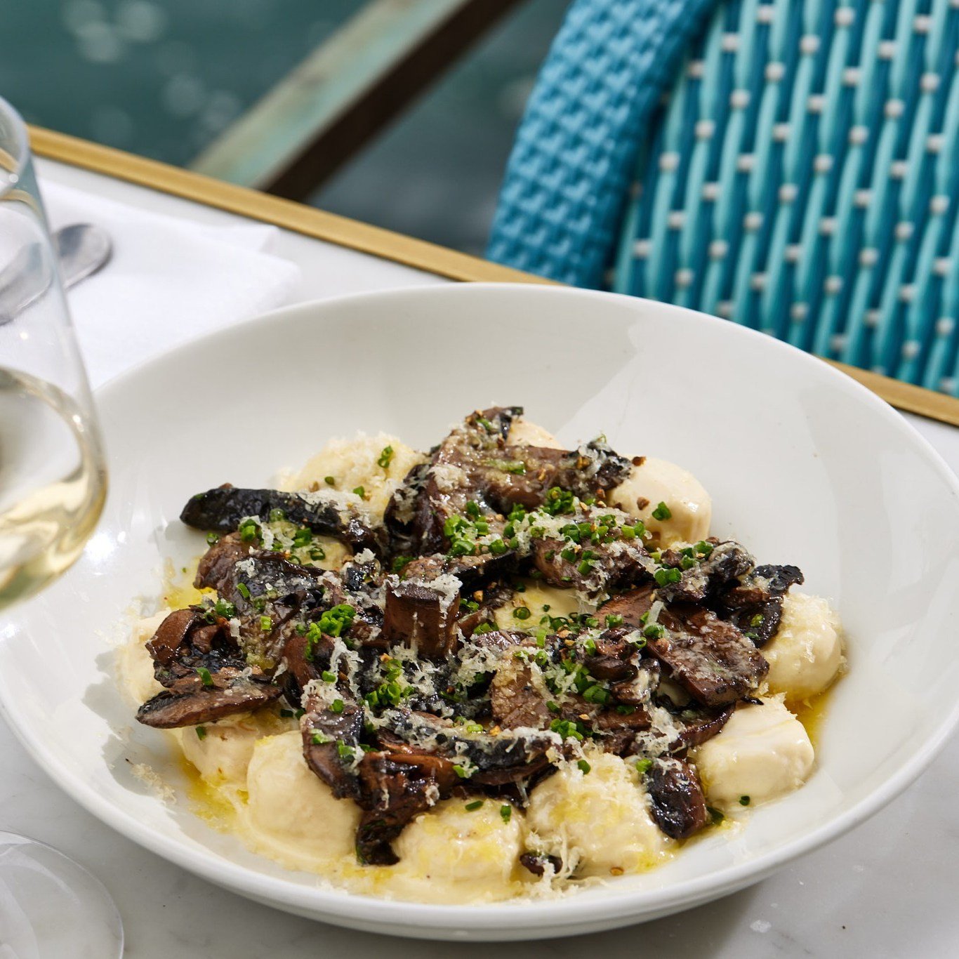 Gnocchi &agrave; la parisienne - This French version of gnocchi uses choux pastry as a base, featuring C&egrave;pe &amp; swiss mushrooms and Comt&eacute; this signature dish is full of flavour.

#whalebridge #onthemenu