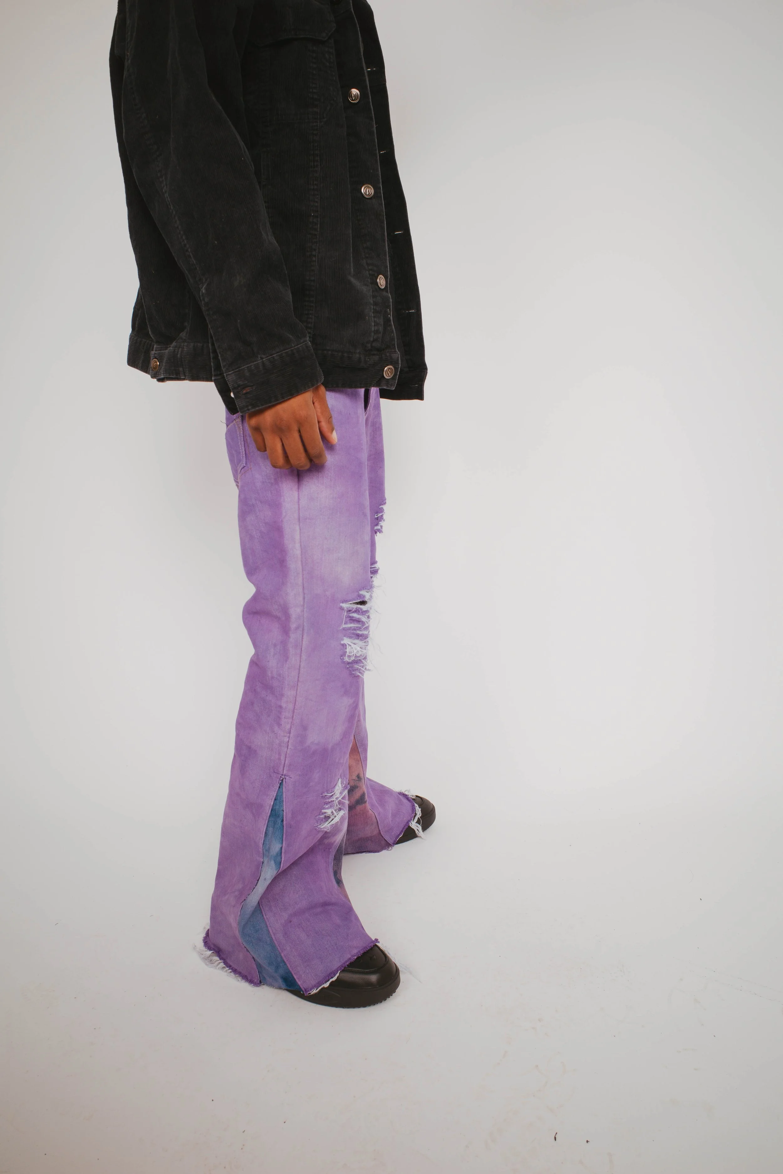 Machine Flared Purple Jeans