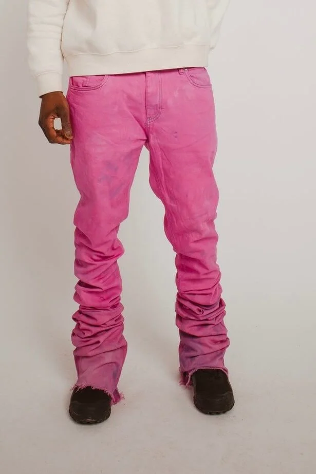Stacked Pink Koton Jeans