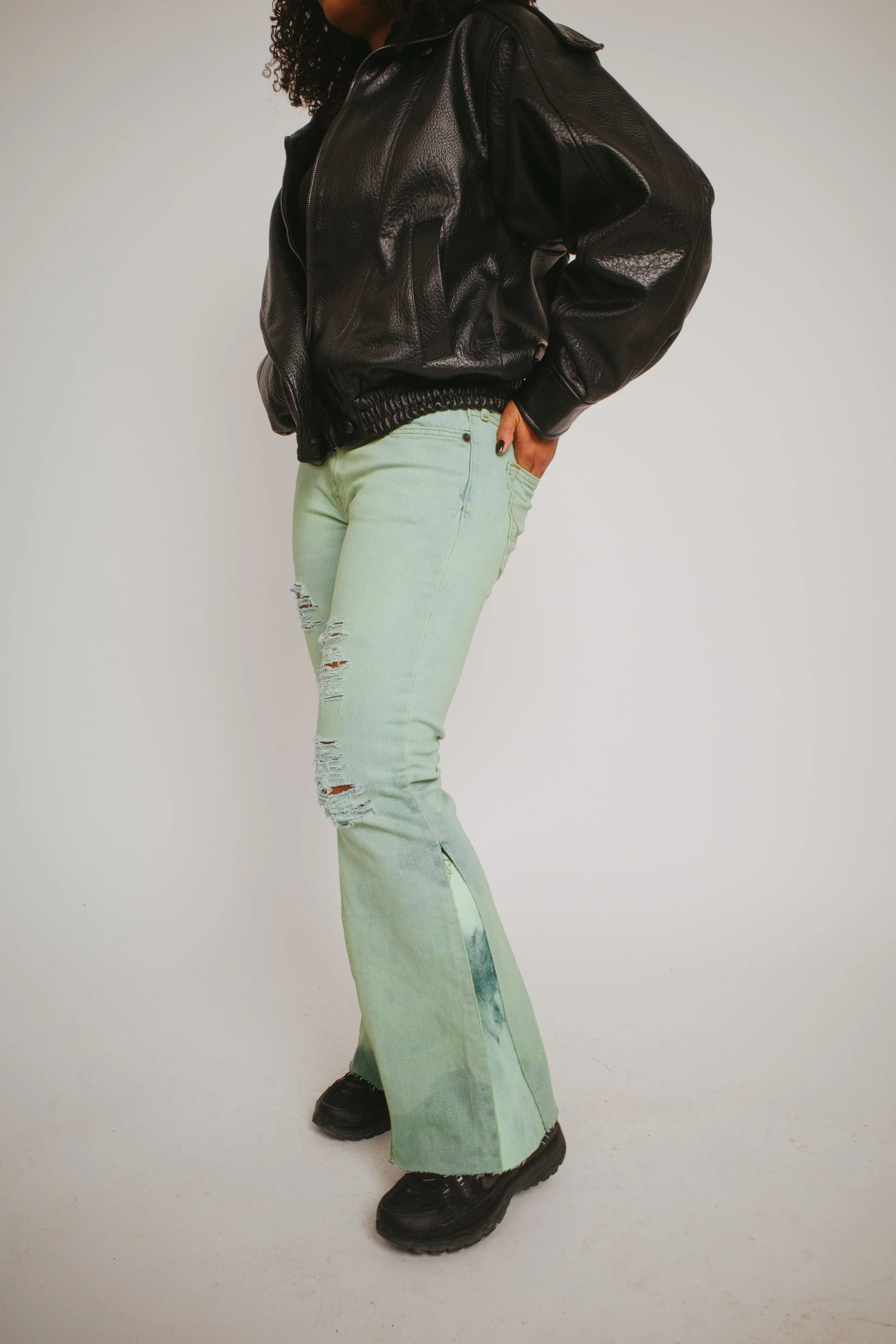 Flared Celadon Green Hollister Jeans