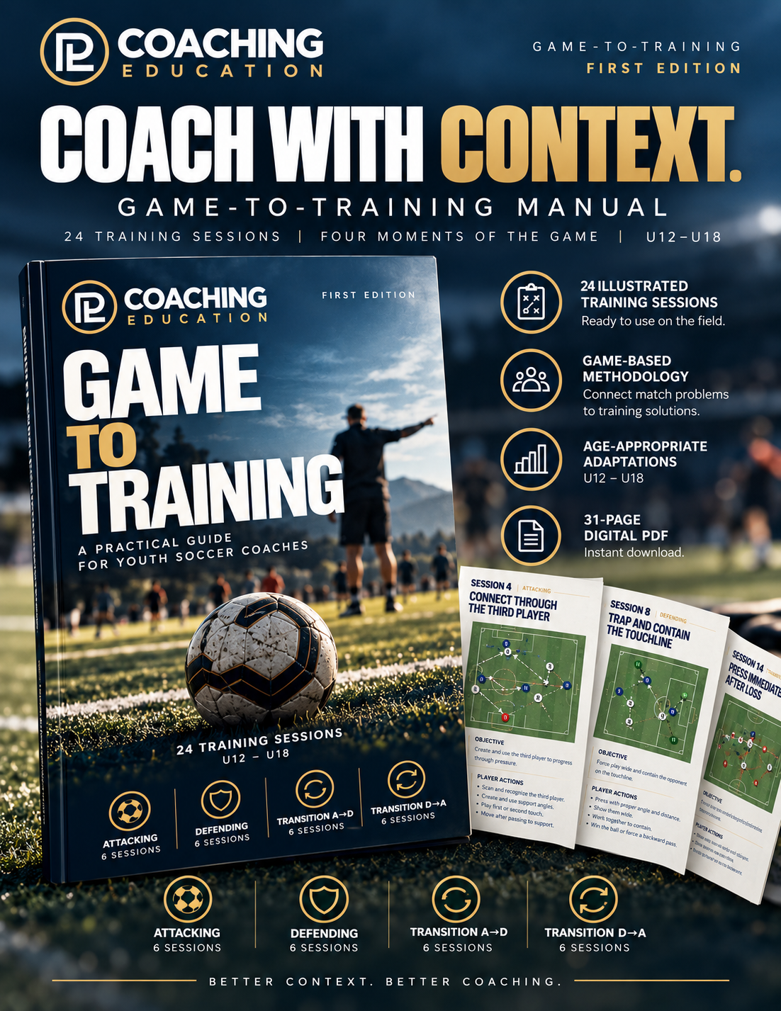 GAME-TO-TRAINING  31-Page Soccer Coaching Manual | First Edition