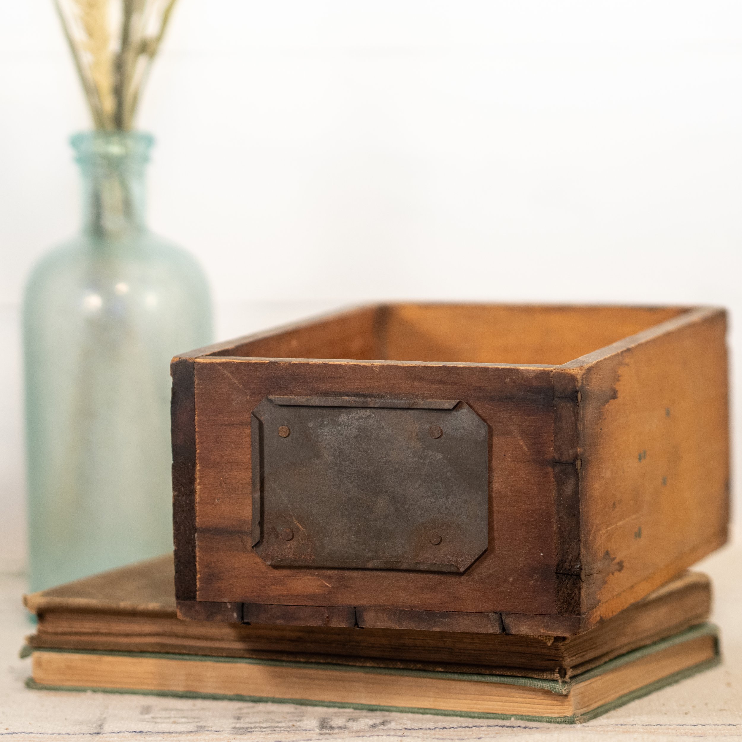 Wooden Bin with Label