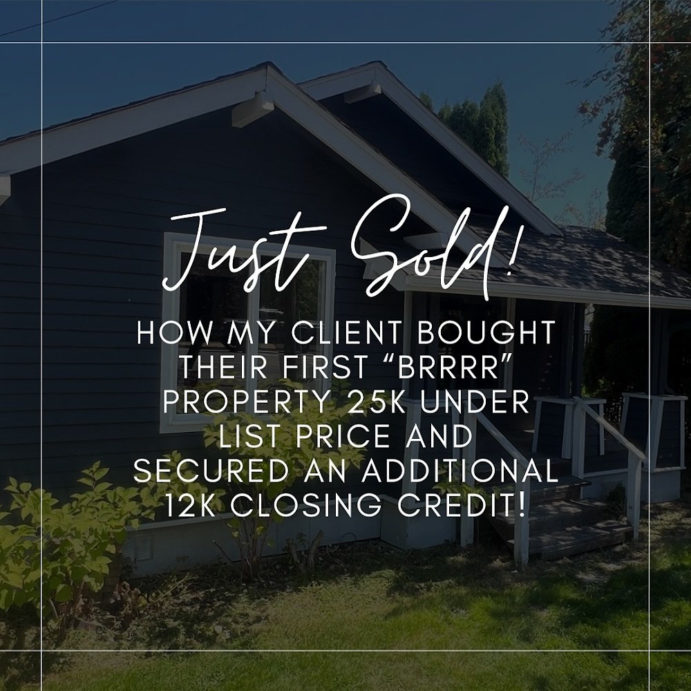 SOLD! 🥳🎉 This was my clients first &ldquo;BRRRR&rdquo; property and they were able to snag it for 25k under list price and snag an additional 12k closing credit! 🔥💪🏼 I couldn&rsquo;t be more excited for them! 🙌🏼🏡

What is the BRRRR method?

➡