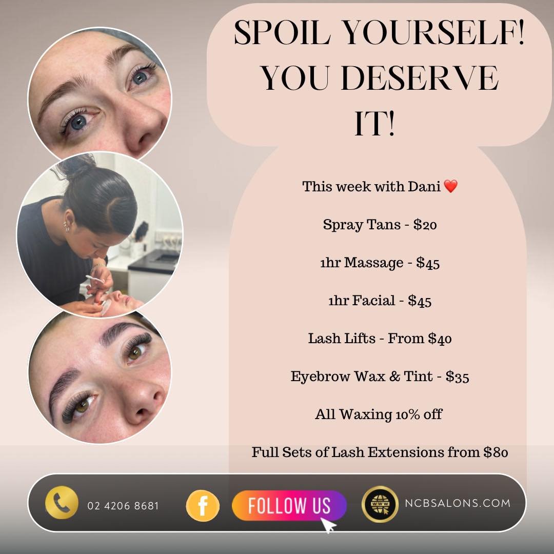 Only a few spots left today &amp; tomorrow with Danielle!! Book now!!
NCBSALONS.com
Ph: 02 4206 8681