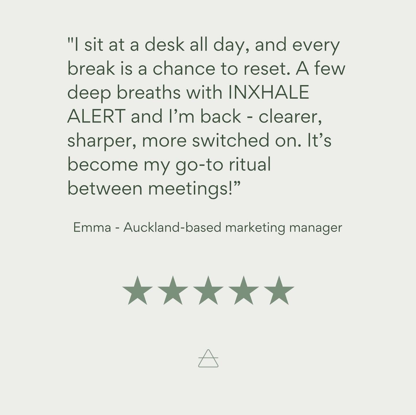 Small break. Big shift.
Emma keeps her INXHALE ALERT on hand during the workday and every time she steps away from her screen, it&rsquo;s a chance to breathe, refocus, and come back sharper.

#Olfactory #Wellness #Inhaler #backedbyscience #Science #E