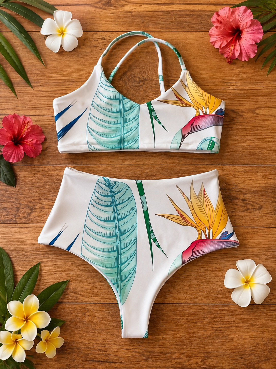 Pastel Pink Hawaiian Print