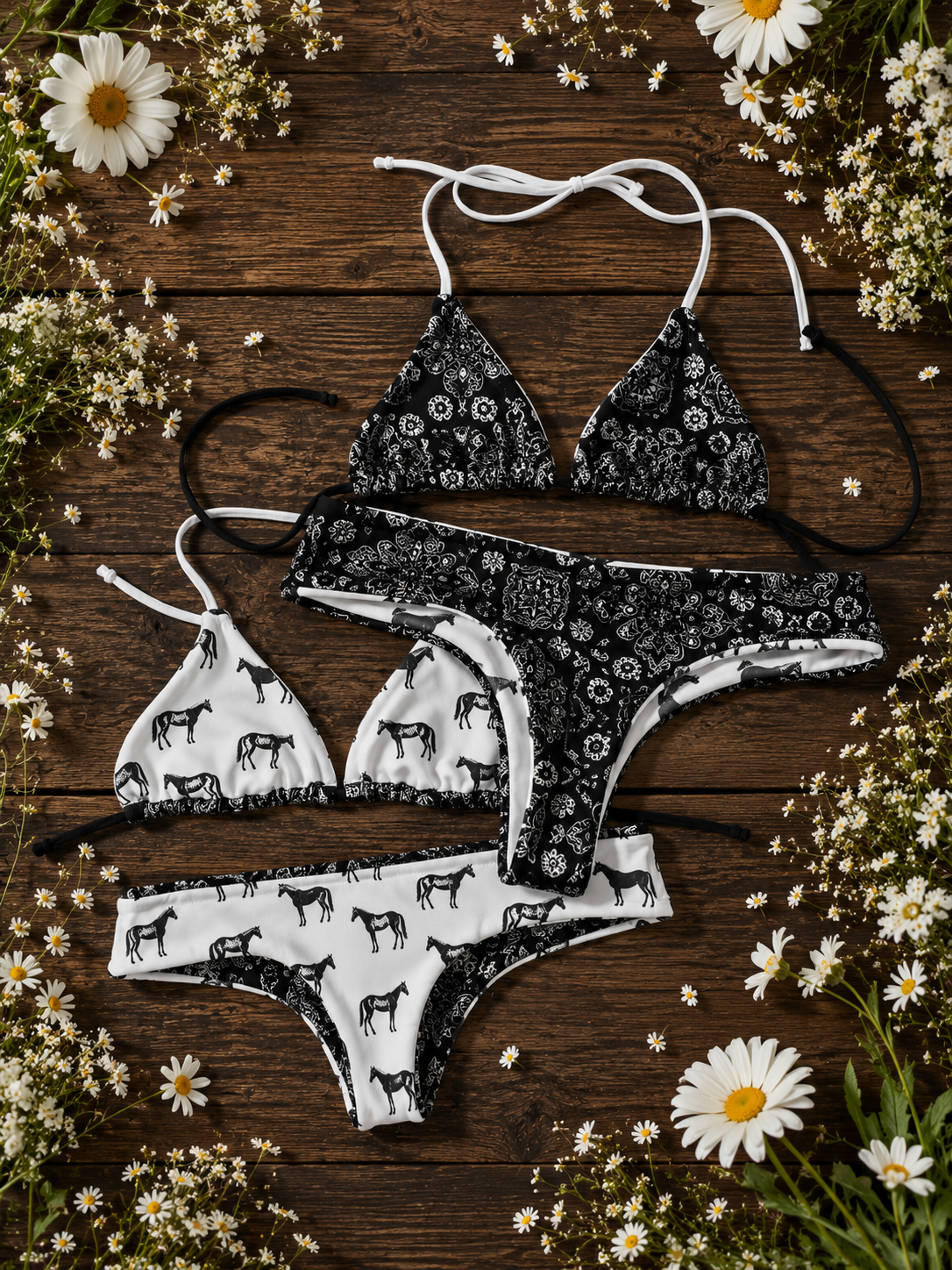 Black & Gold Bandana Bikini