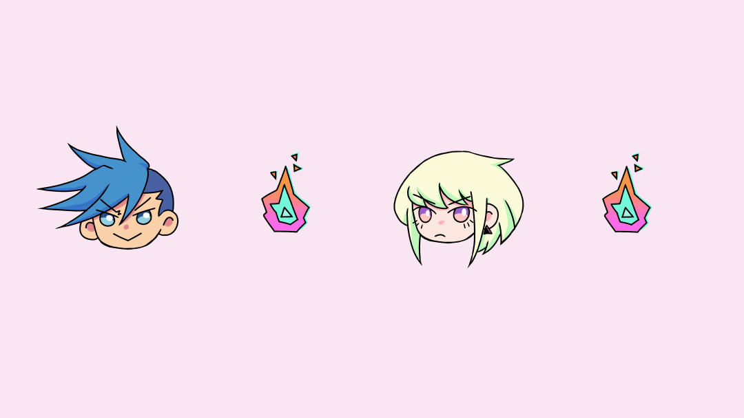 Animated banner featuring characters from "Promare"