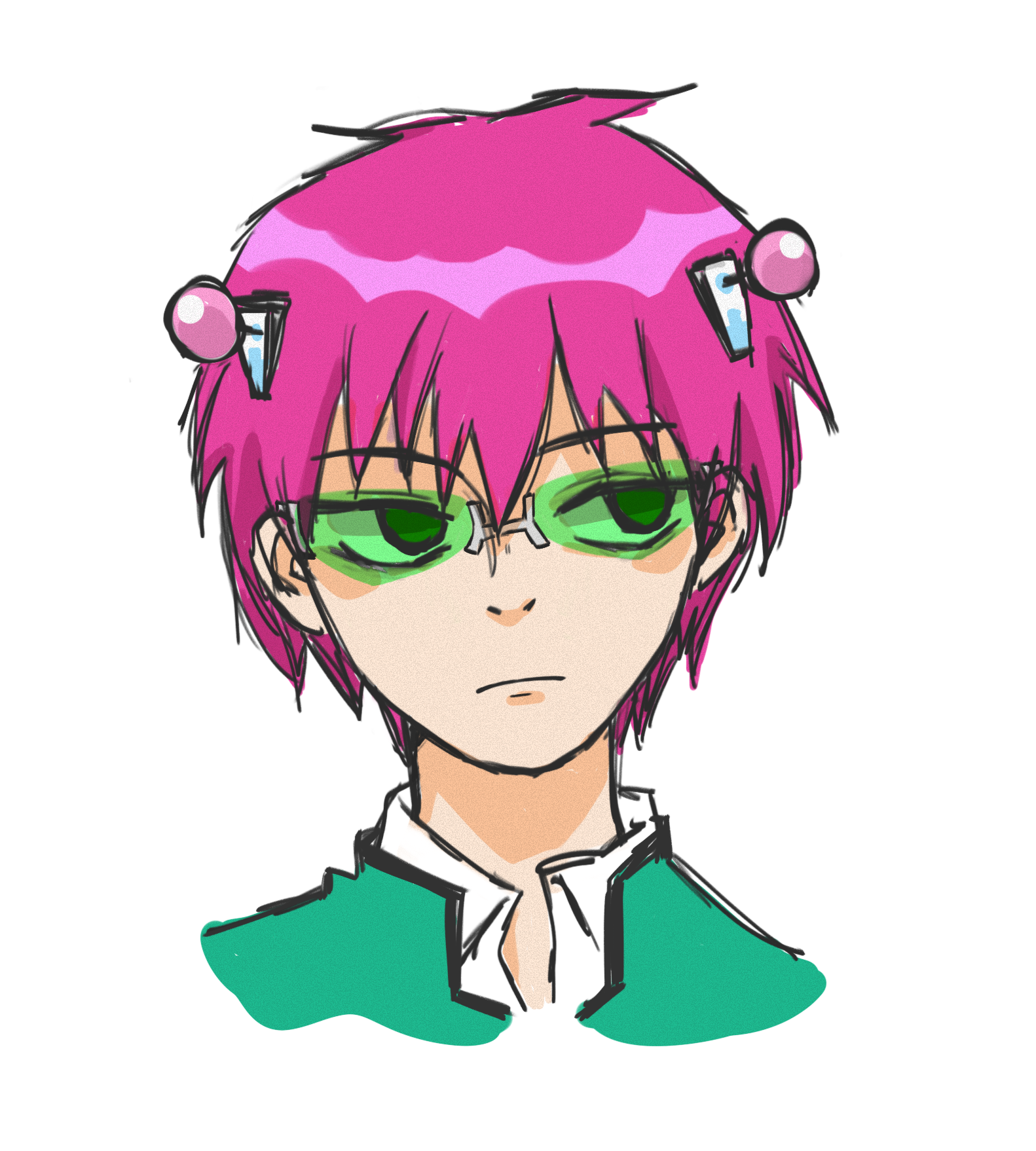 Fanart of Saiki from "The Disastrous Life of Saiki K."