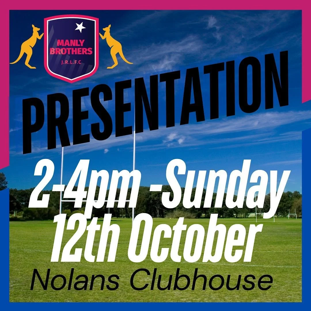 Please join us at the Presentation Day to celebrate the end of season! Sunday 12th October, 2-4pm at clubhouse with BBQ 🌭 &amp; jumping castle 🏰