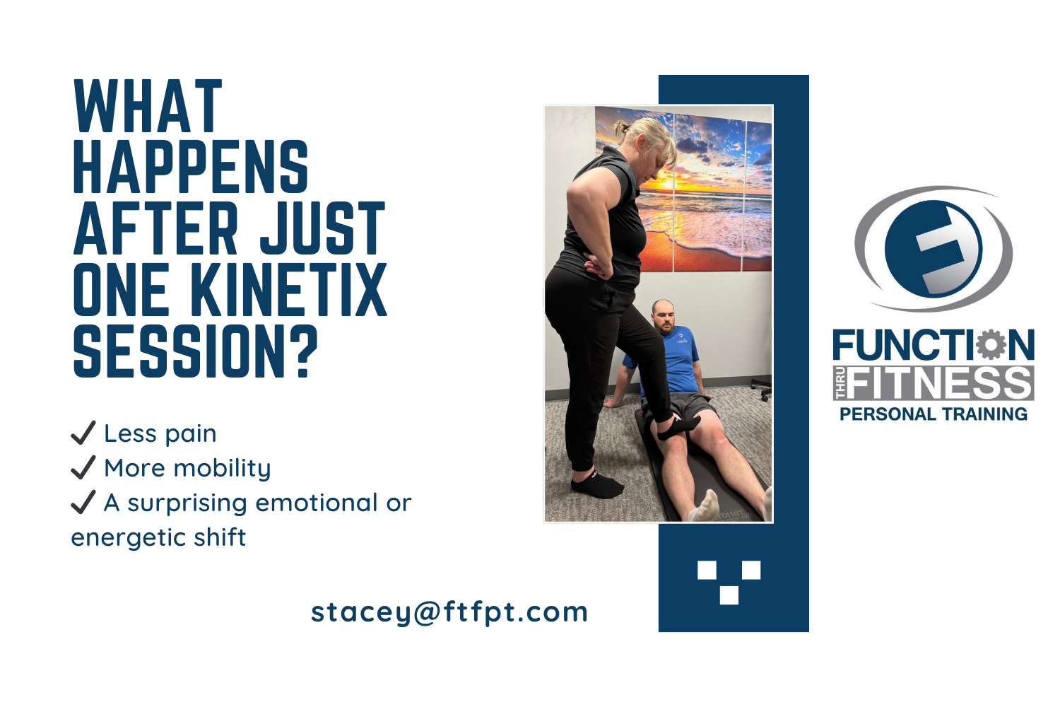 Kinetix therapy at Function Thru Fitness in Green Bay WI helping clients manage chronic pain and stiffness.