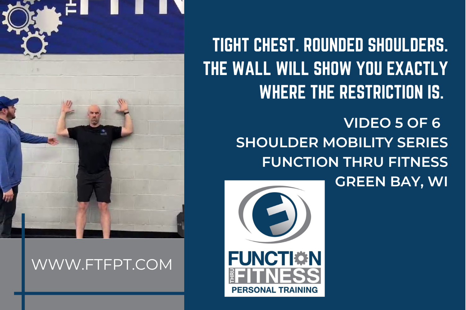 Wall slides train shoulder external rotation and upper back strength using the wall as feedback — correcting the posture and chest tightness behind most shoulder pain.