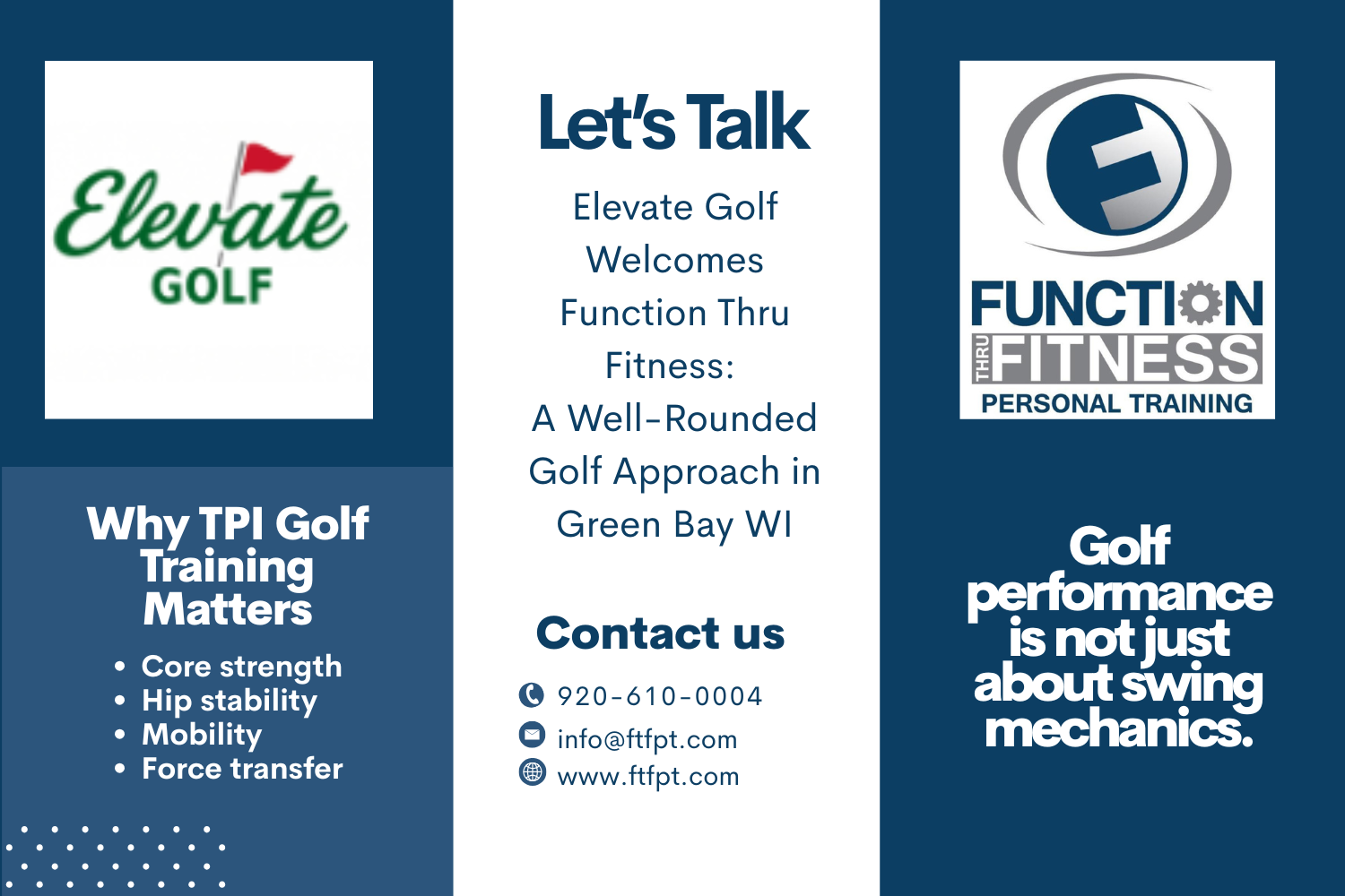 Glen Gadwood discussing TPI Golf training partnership with Elevate Golf in Green Bay WI