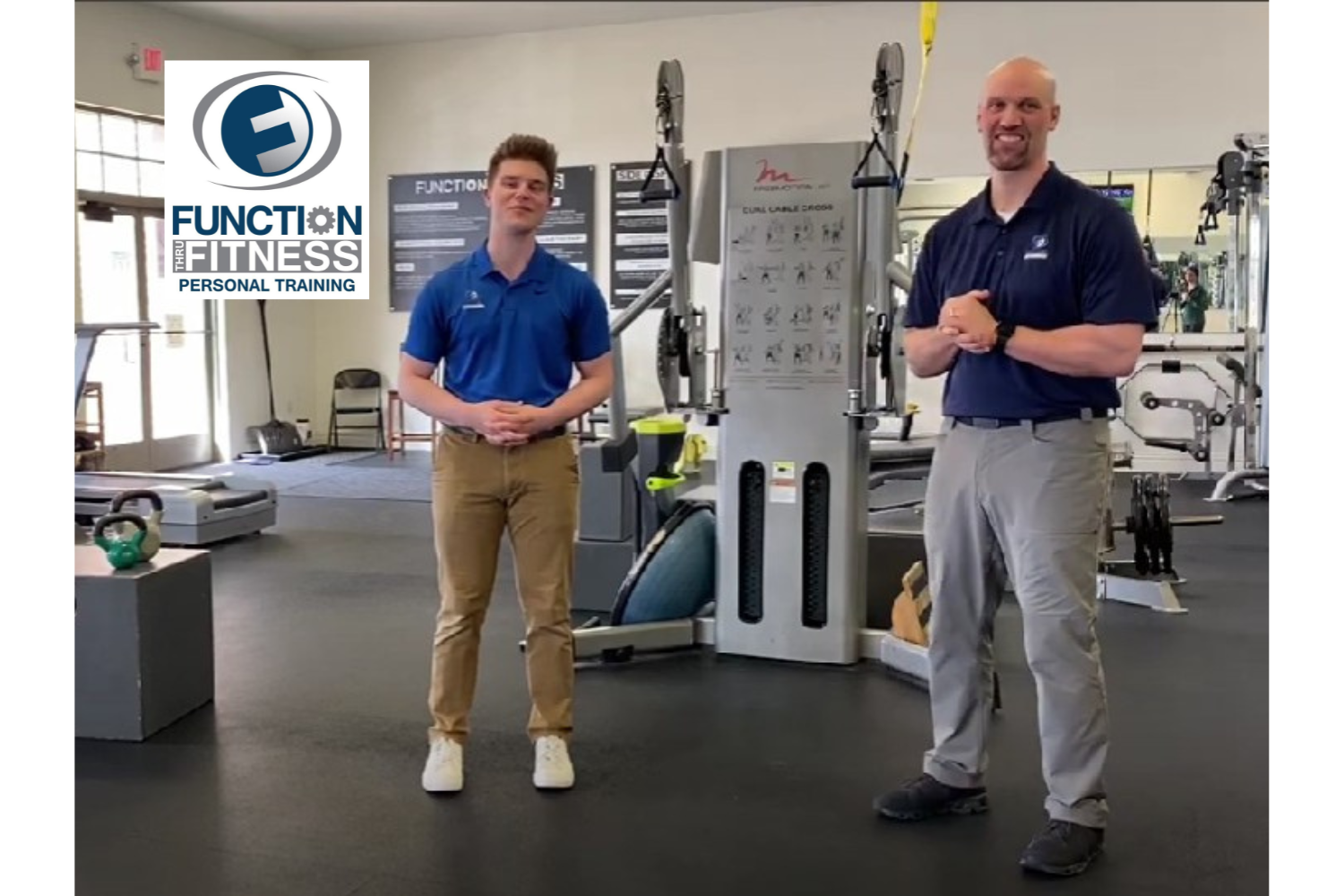 Corrective exercise specialist near me — biomechanics specialist John teaching breathwork and core stabilization technique at Function Thru Fitness in Green Bay, WI