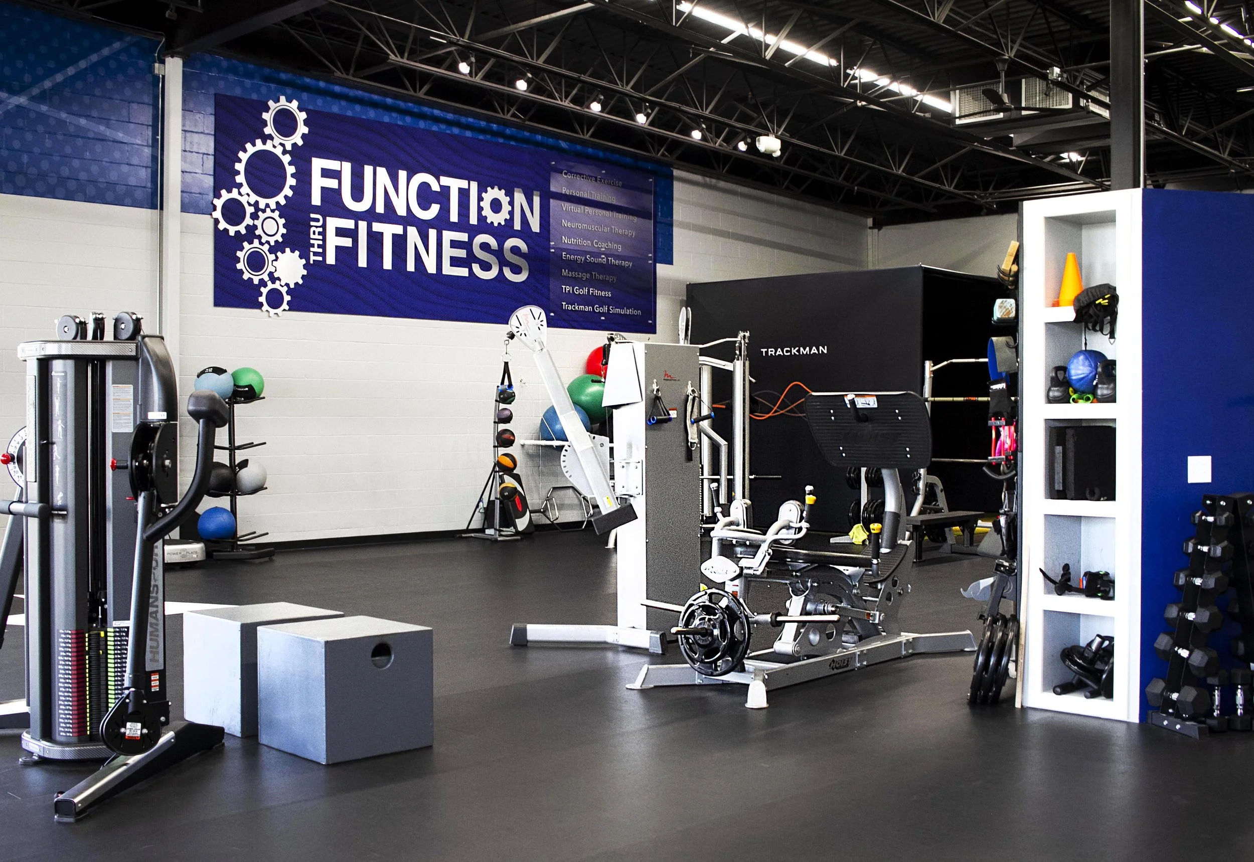 The Function Thru Fitness training floor, one of the fitness centers in Green Bay WI offering personal training, corrective exercise, and therapy under one roof.