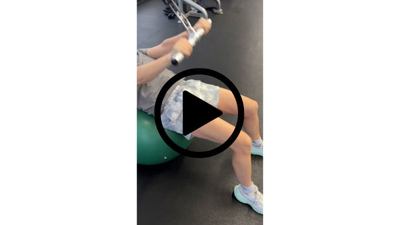 Client performing a pullover crunch core exercise during personal training at Function Thru Fitness in Green Bay WI