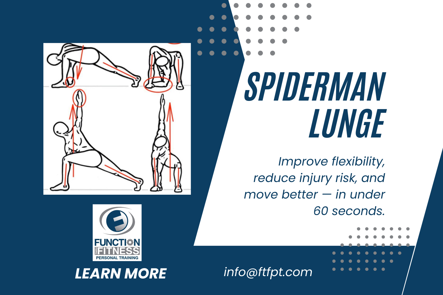 Why the Spiderman Lunge is a must-have movement for flexibility and back pain prevention in Green Bay