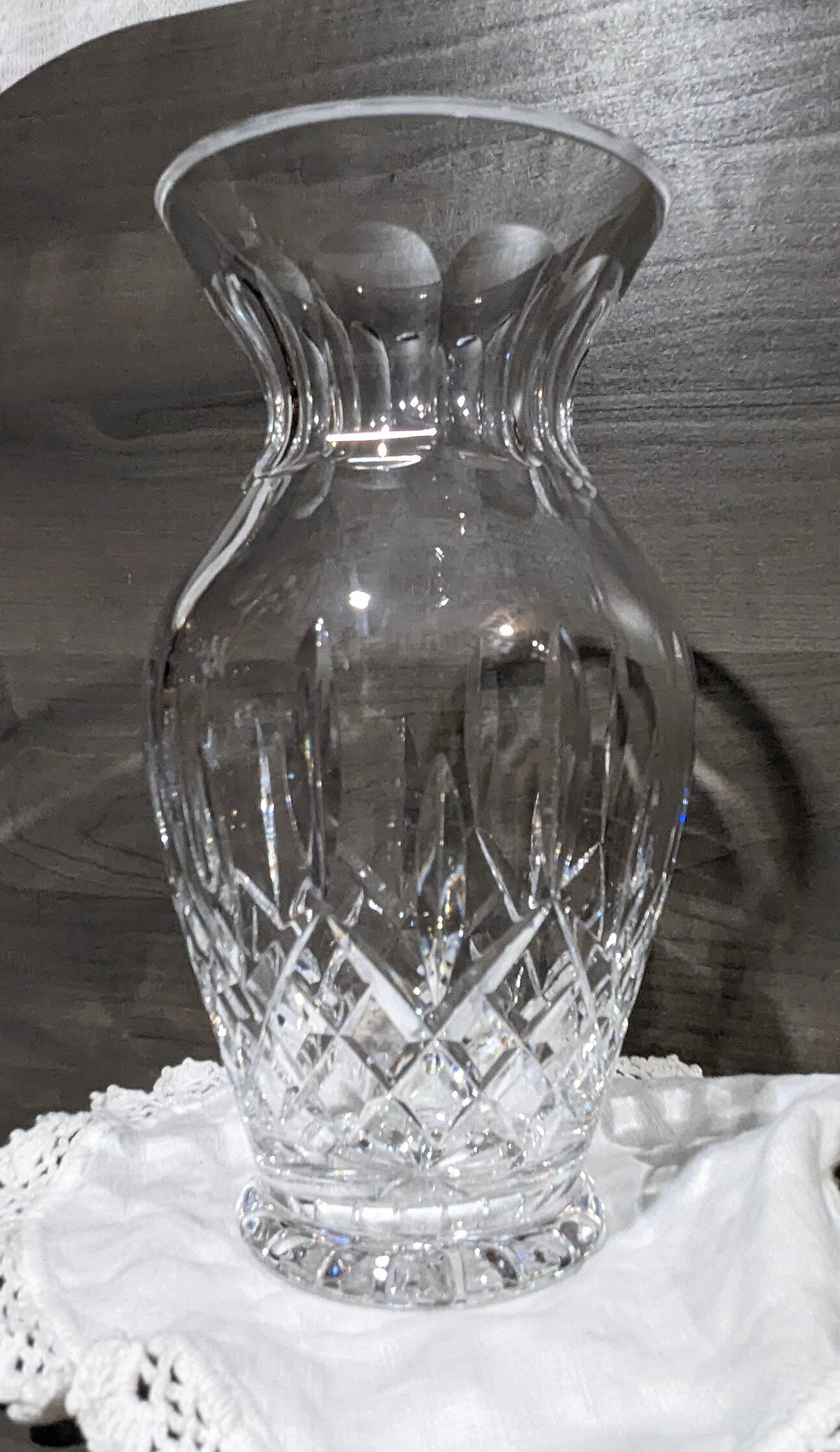 Vintage Crystal 9" Flower Vase, Lismore by Waterford