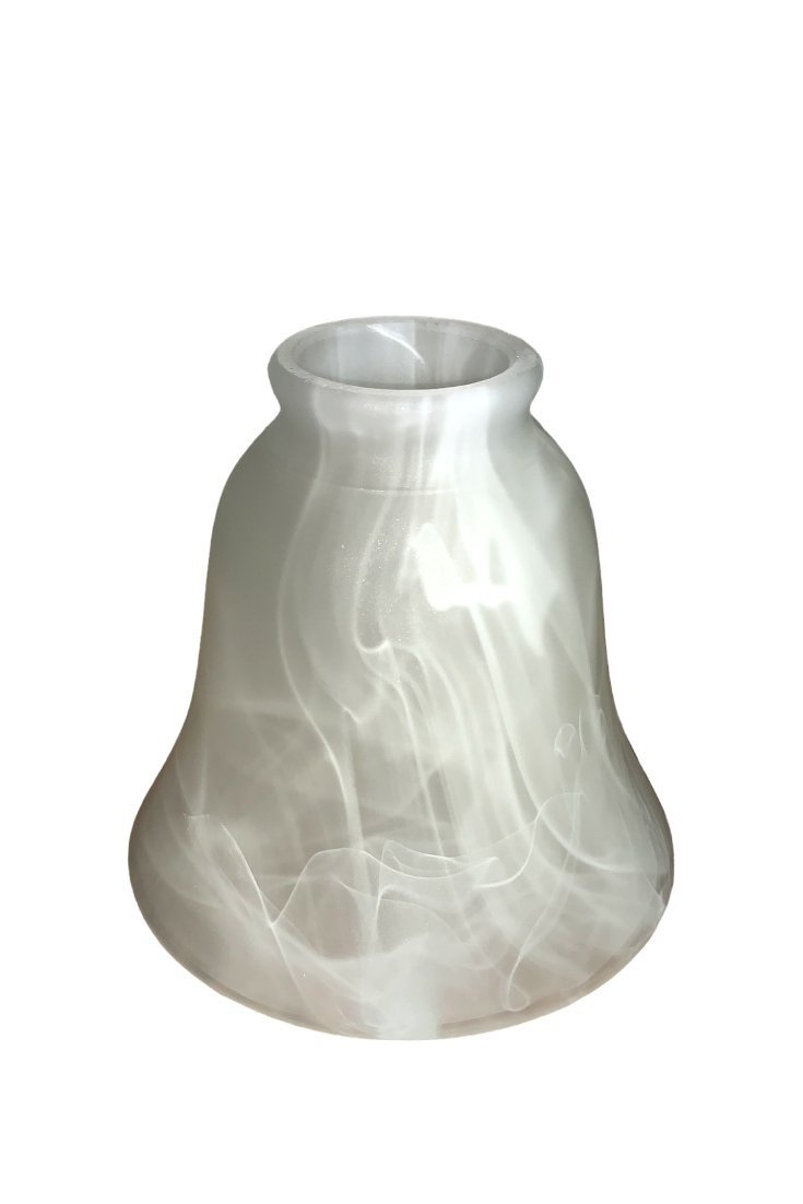 Vintage White Alabaster Bell Shaped Light Shades, Set of 4