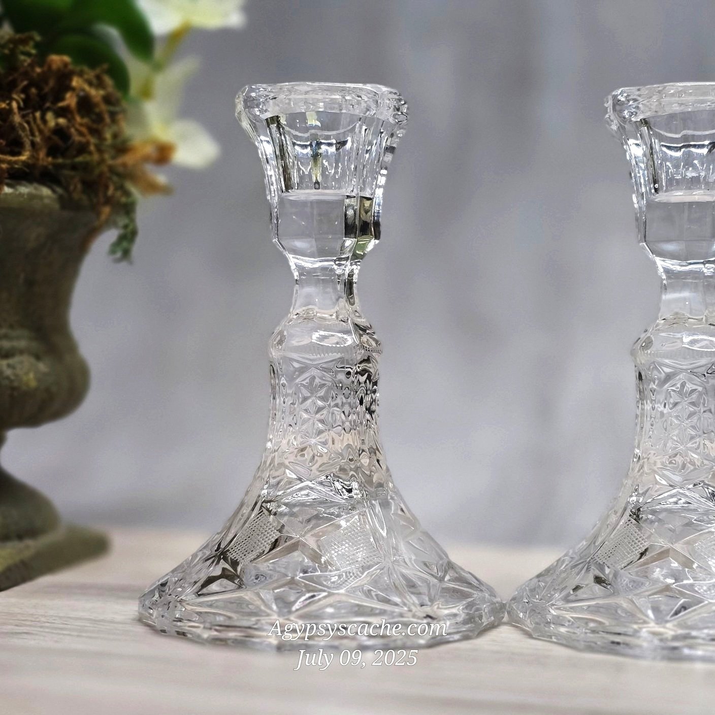 Bohemian Style Tapered Candle Stick Holders, 5"
