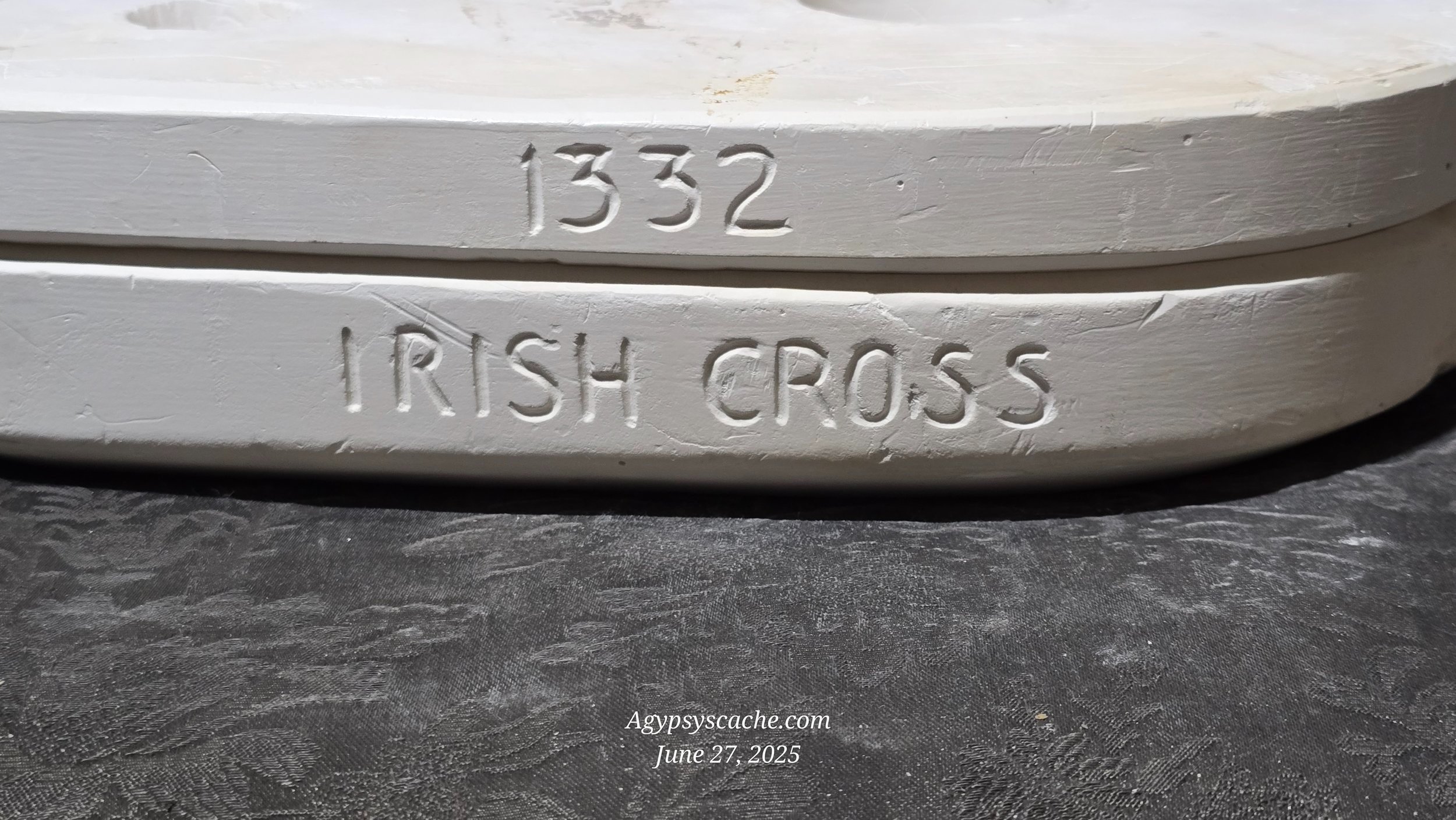 Vintage Ceramic Casting Mold of an Decorative Irish Cross