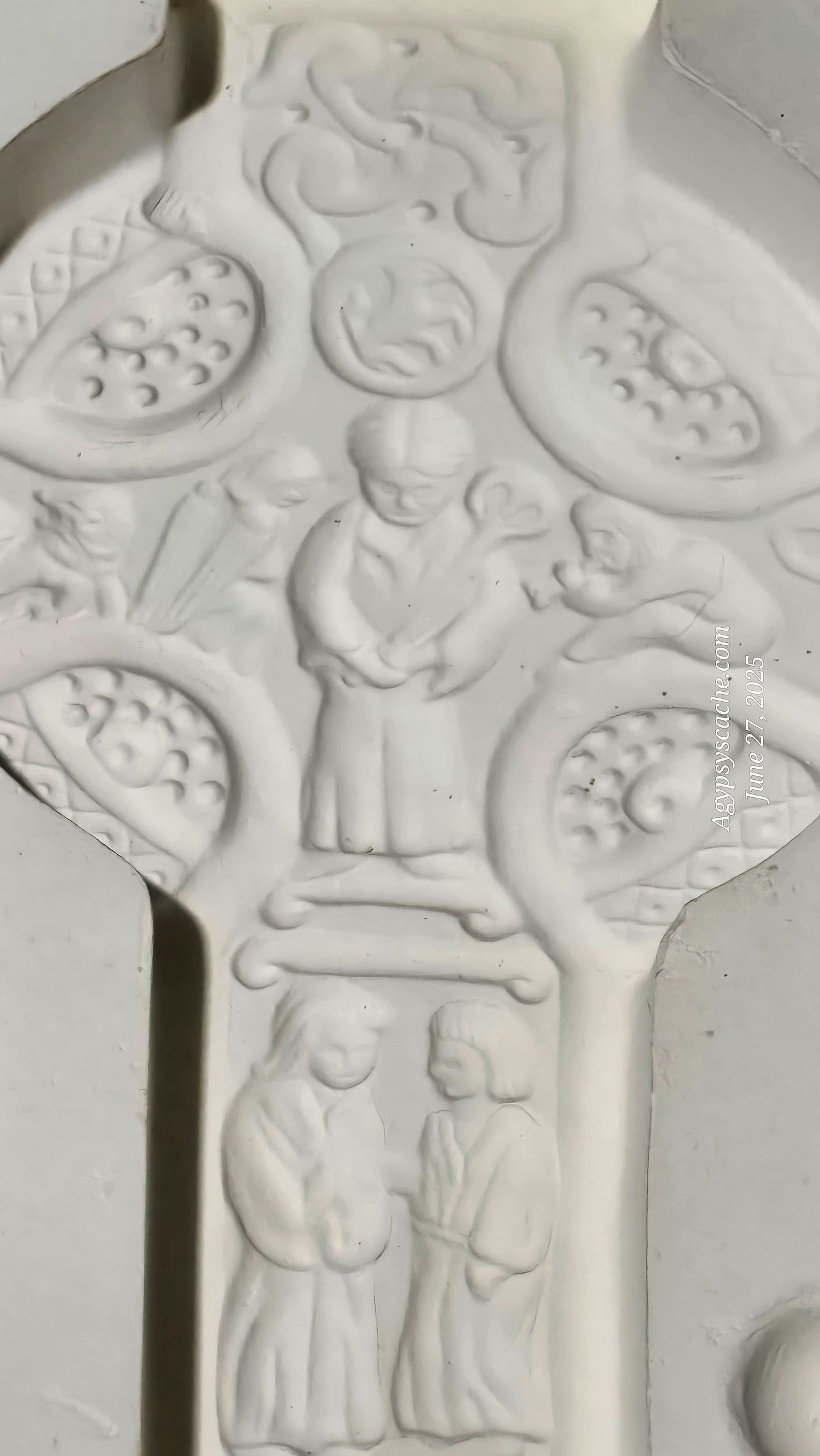 Vintage Ceramic Casting Mold of an Decorative Irish Cross