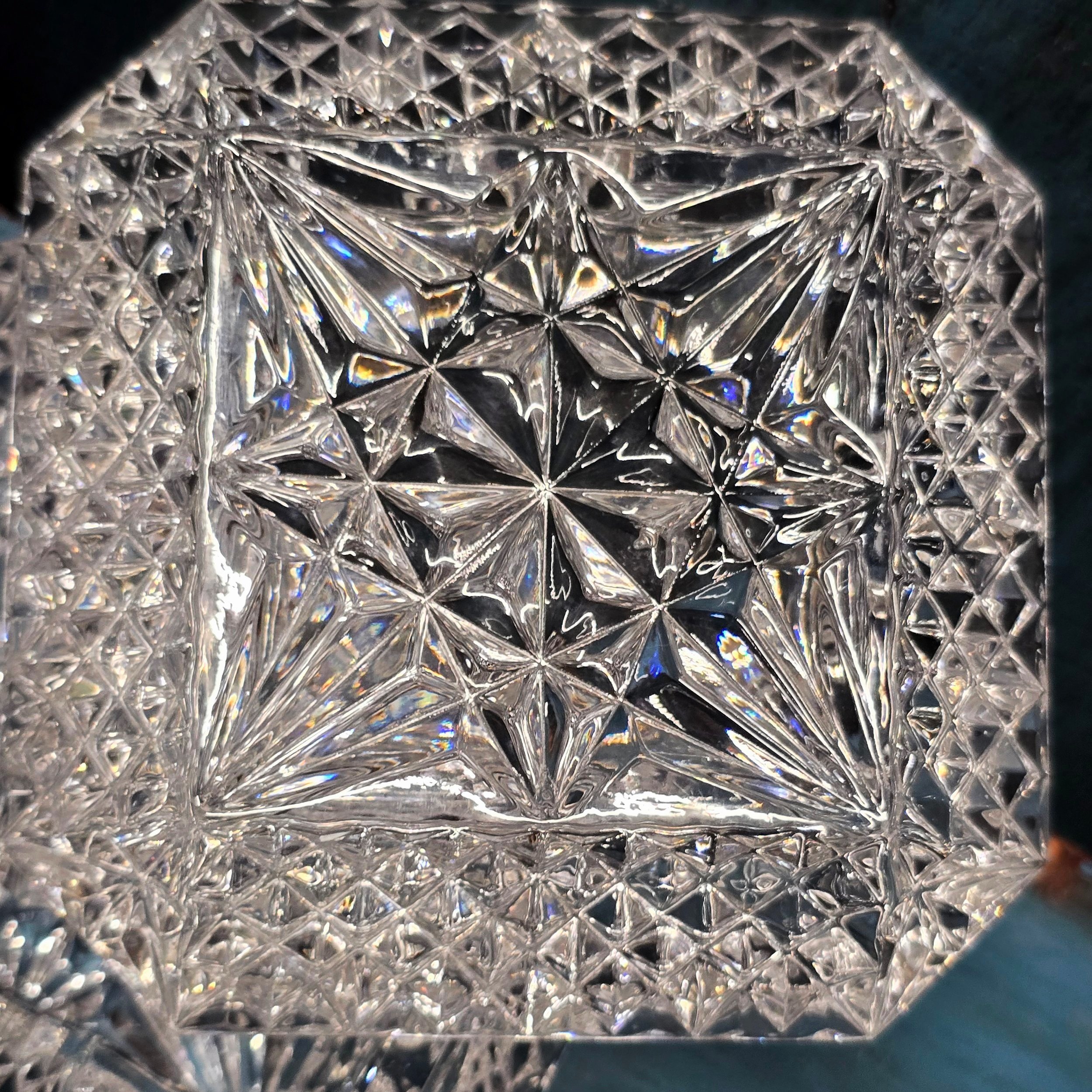 Crystal Glass Stackable Ashtray Set of 2
