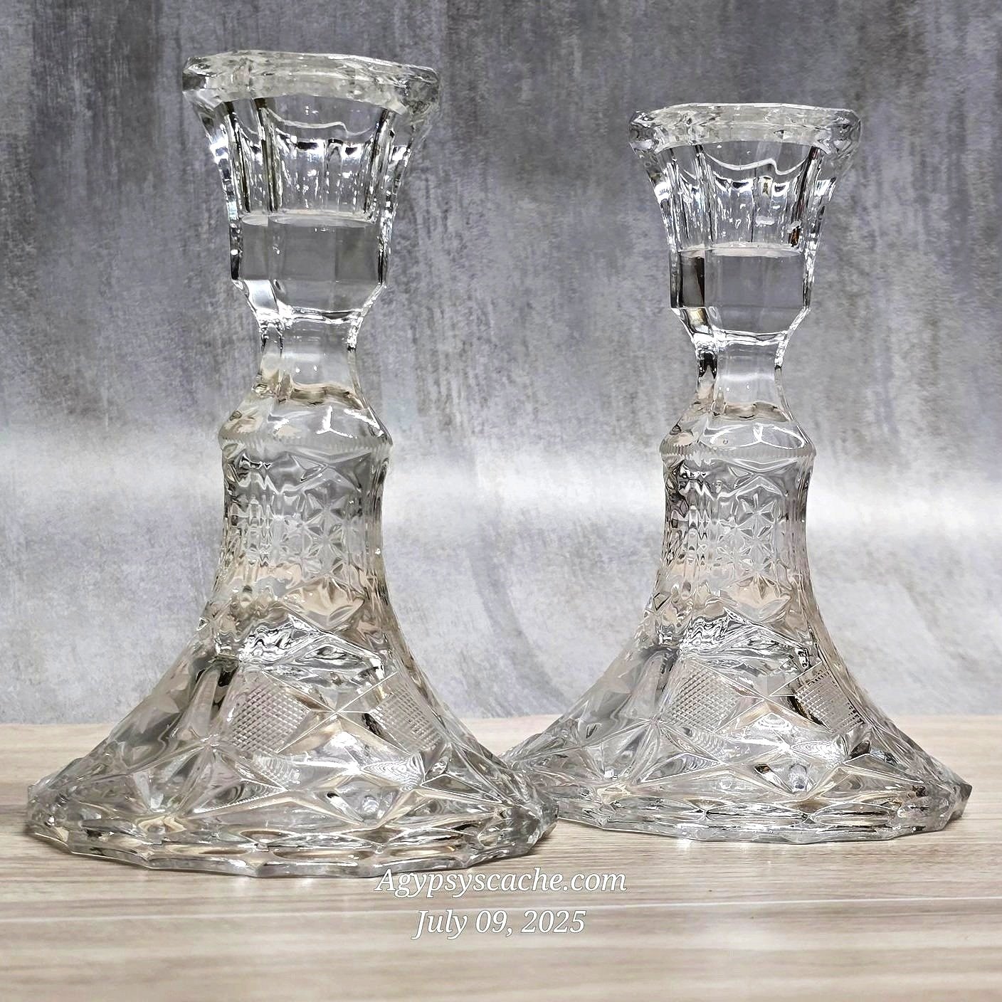 Bohemian Style Tapered Candle Stick Holders, 5"