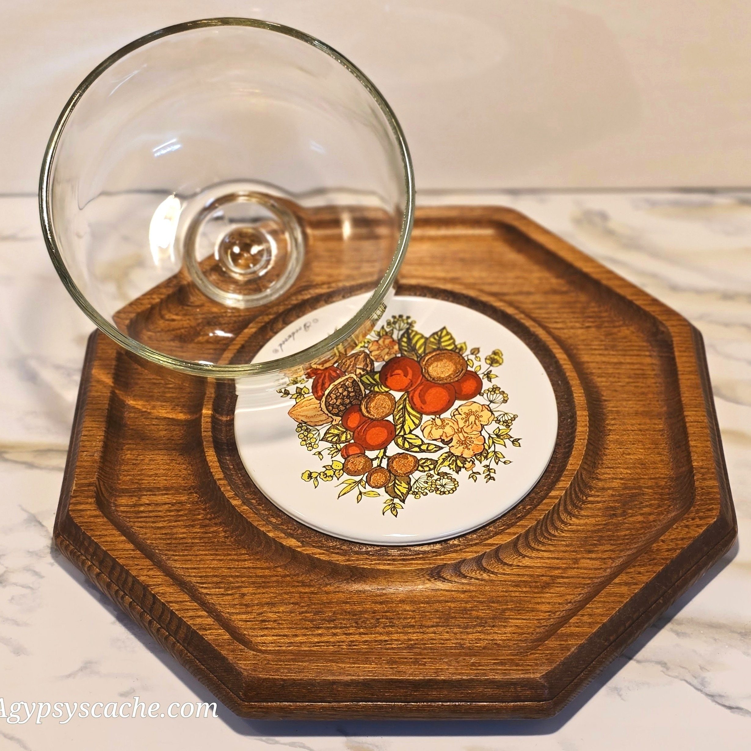 Goodwood Vintage 1970's Spice of Life Cheese Board with Original Glass Dome