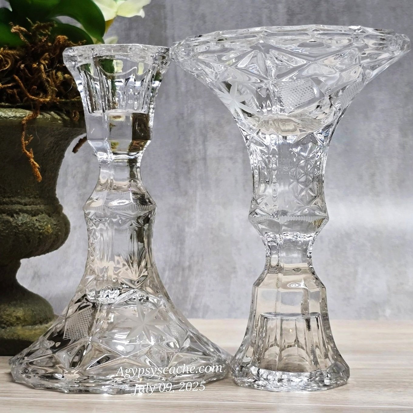 Bohemian Style Tapered Candle Stick Holders, 5"