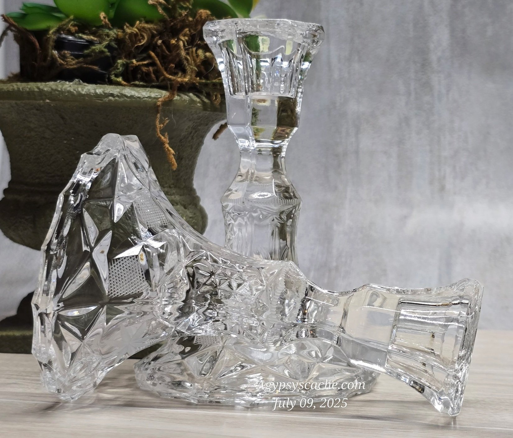 Bohemian Style Tapered Candle Stick Holders, 5"