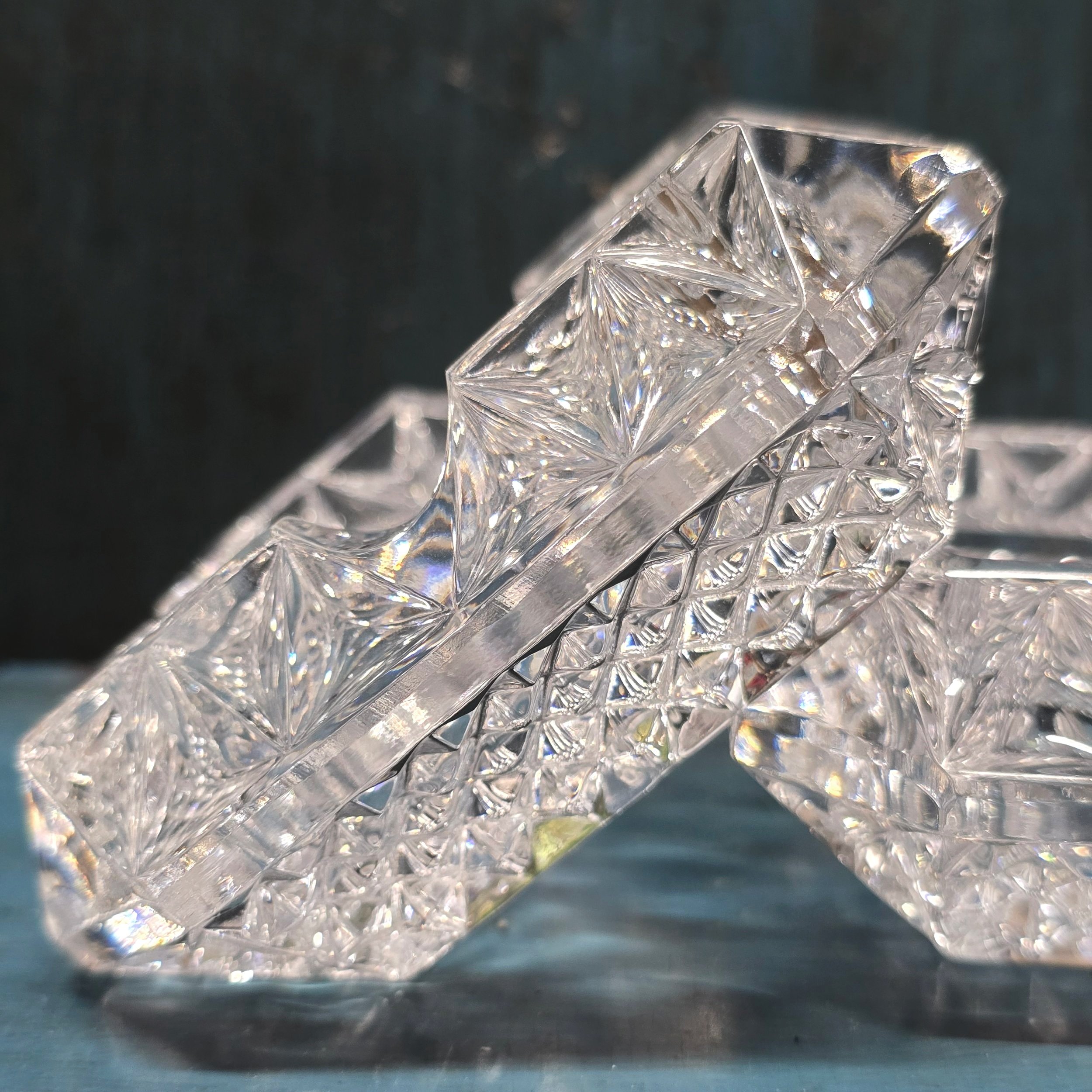 Crystal Glass Stackable Ashtray Set of 2