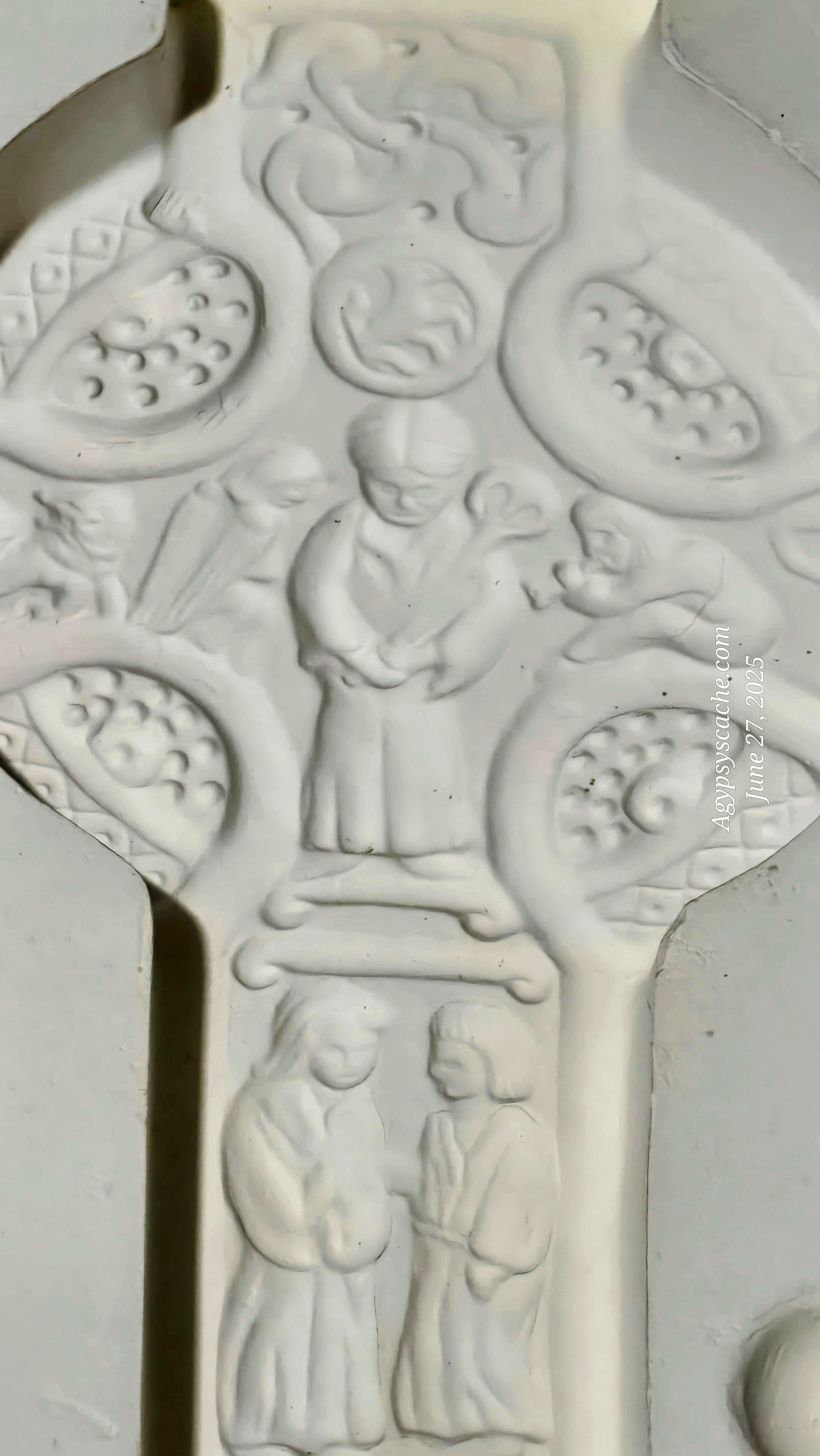 Vintage Ceramic Casting Mold of an Decorative Irish Cross