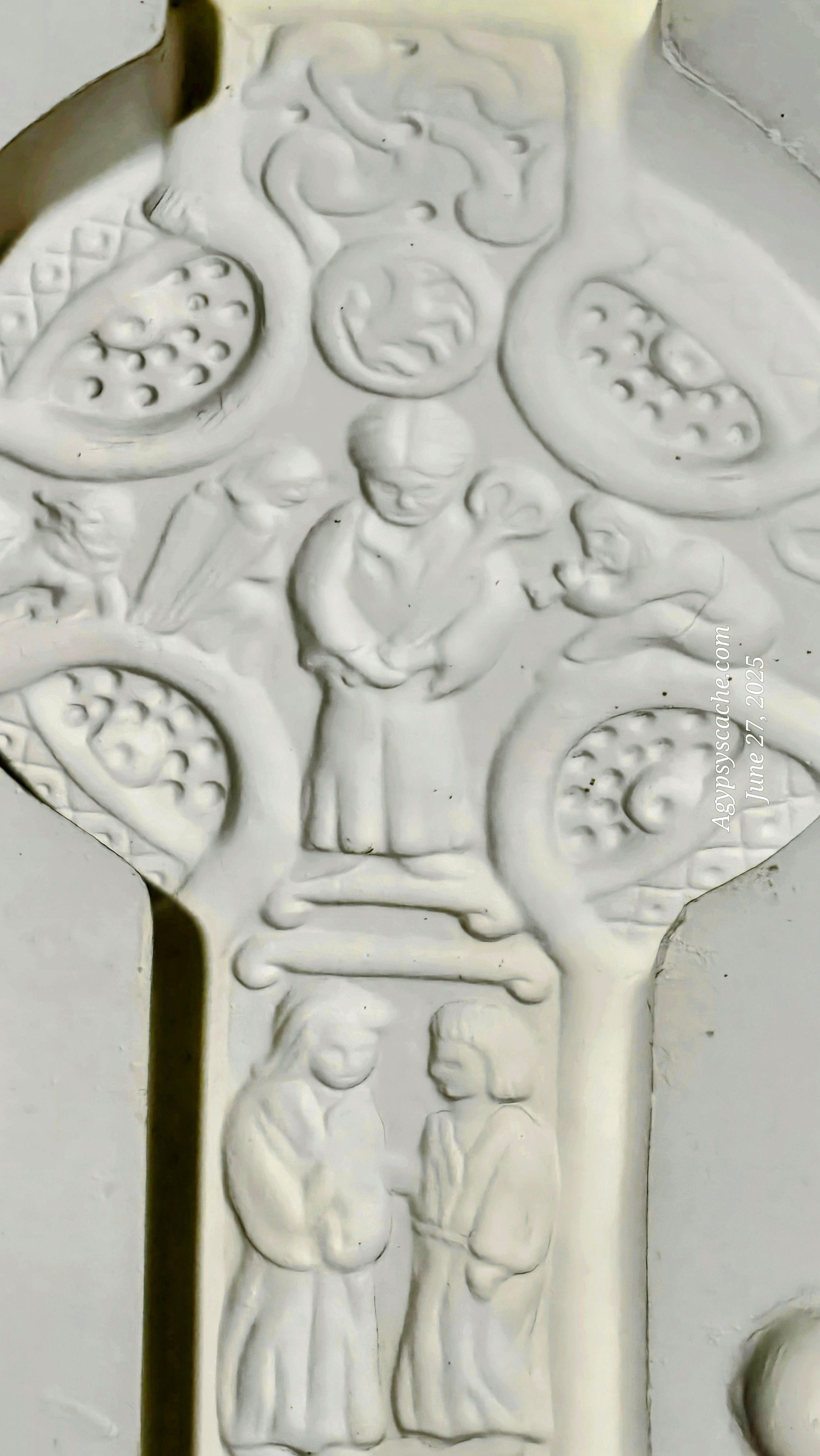 Vintage Ceramic Casting Mold of an Decorative Irish Cross