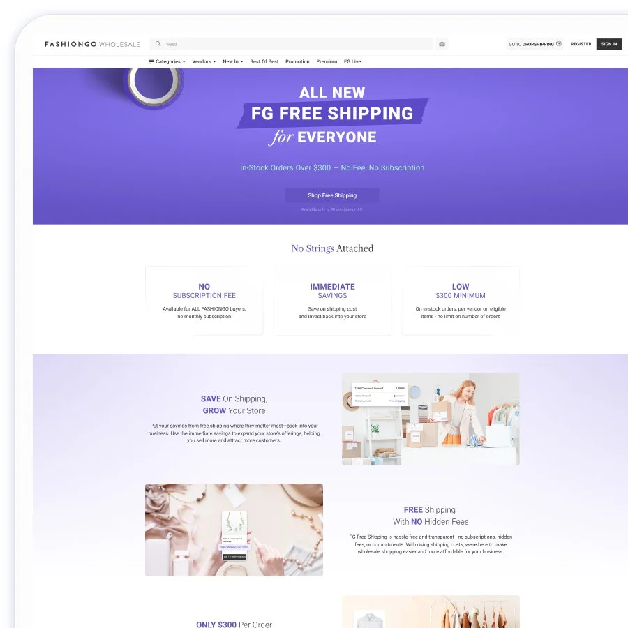 FASHIONGO Free Shipping Project