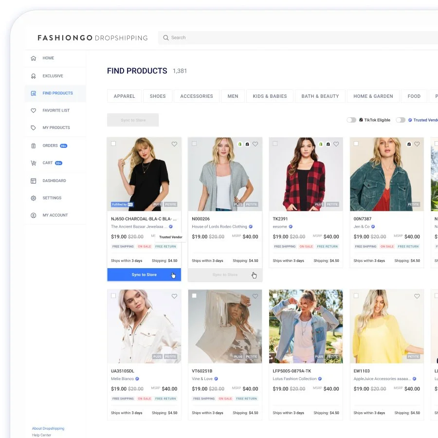 FASHIONGO Dropshipping Project