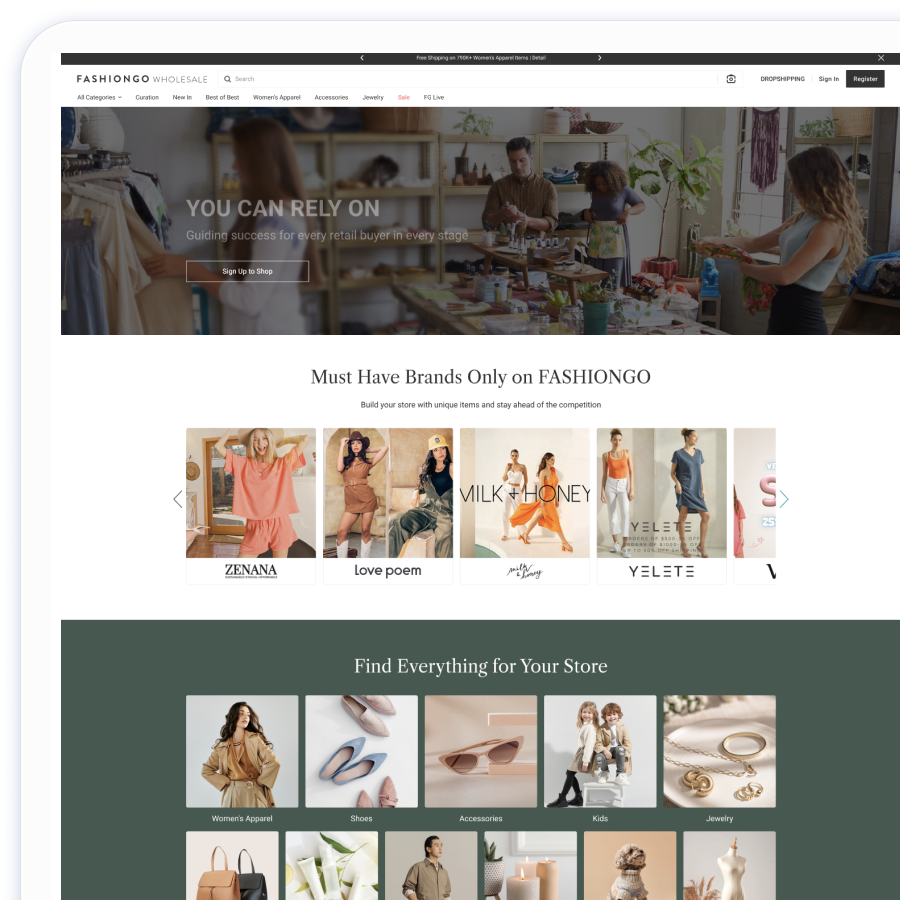FASHIONGO New Main page for visitors