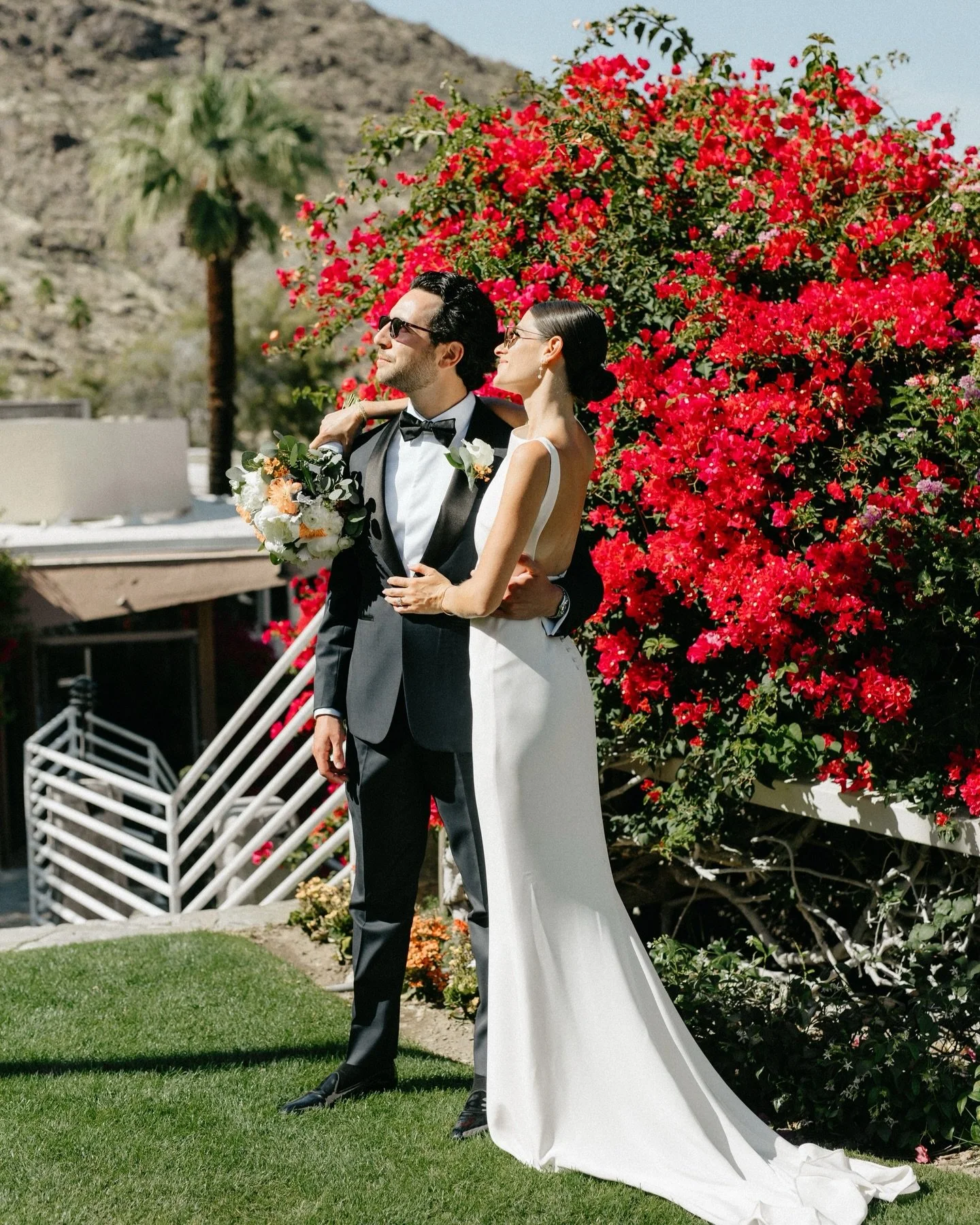 Part 3 of re-editing-old-work-so-I-can practice-working-in-my-office-with-a-baby-strapped-to-me! Nicole and Ethan&rsquo;s Palm Springs Wedding at @spencersevents. Nothing bricks me up creatively quite like shooting a Palm Springs weddinggggggg😍😍😍?