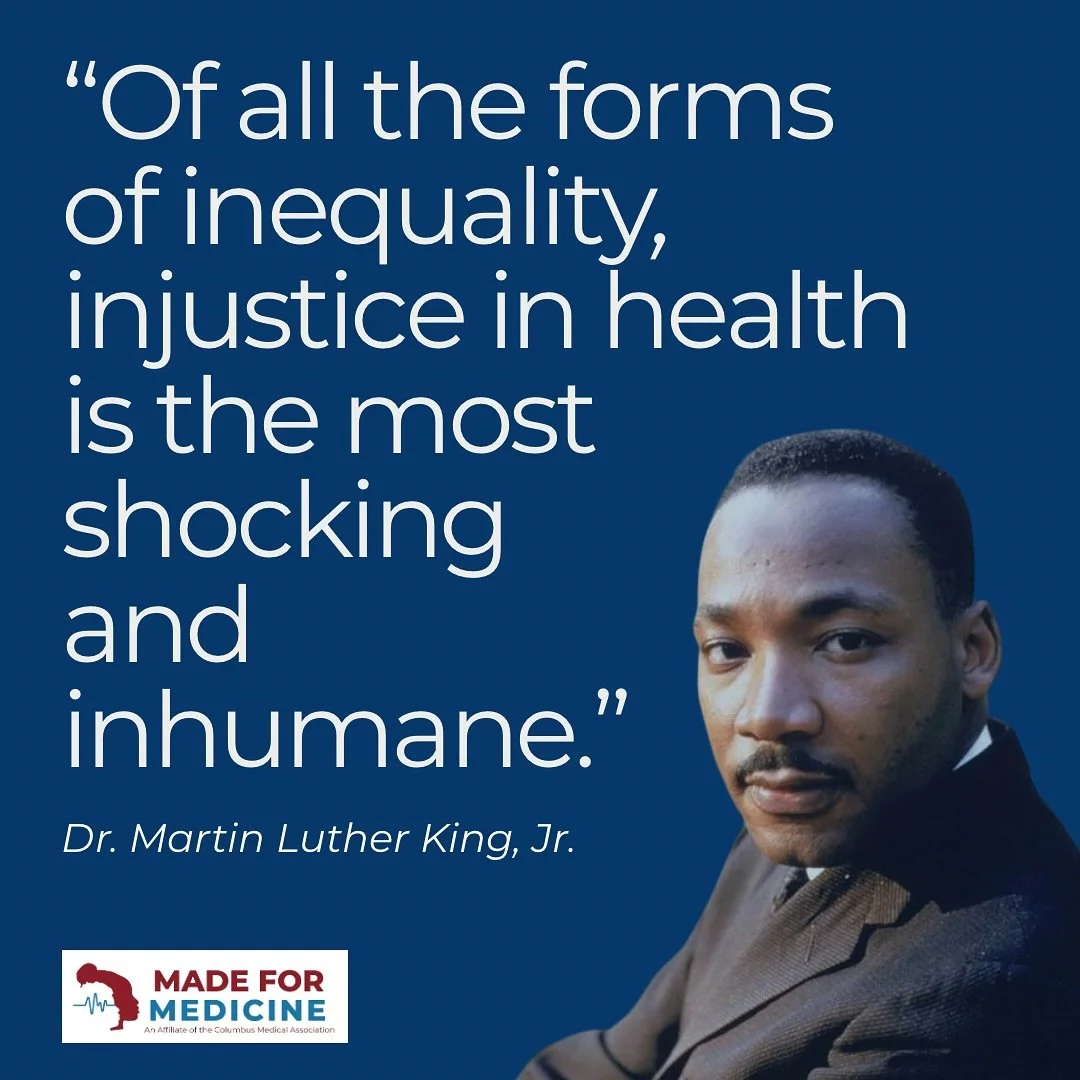 Today, Made for Medicine joins communities everywhere to honoring Dr. Martin Luther King Jr. 

We stand on his shoulders by being committed to advancing health equity.

#MadeForMedicine #WhatADoctorLooksLike #RepresentationMatters