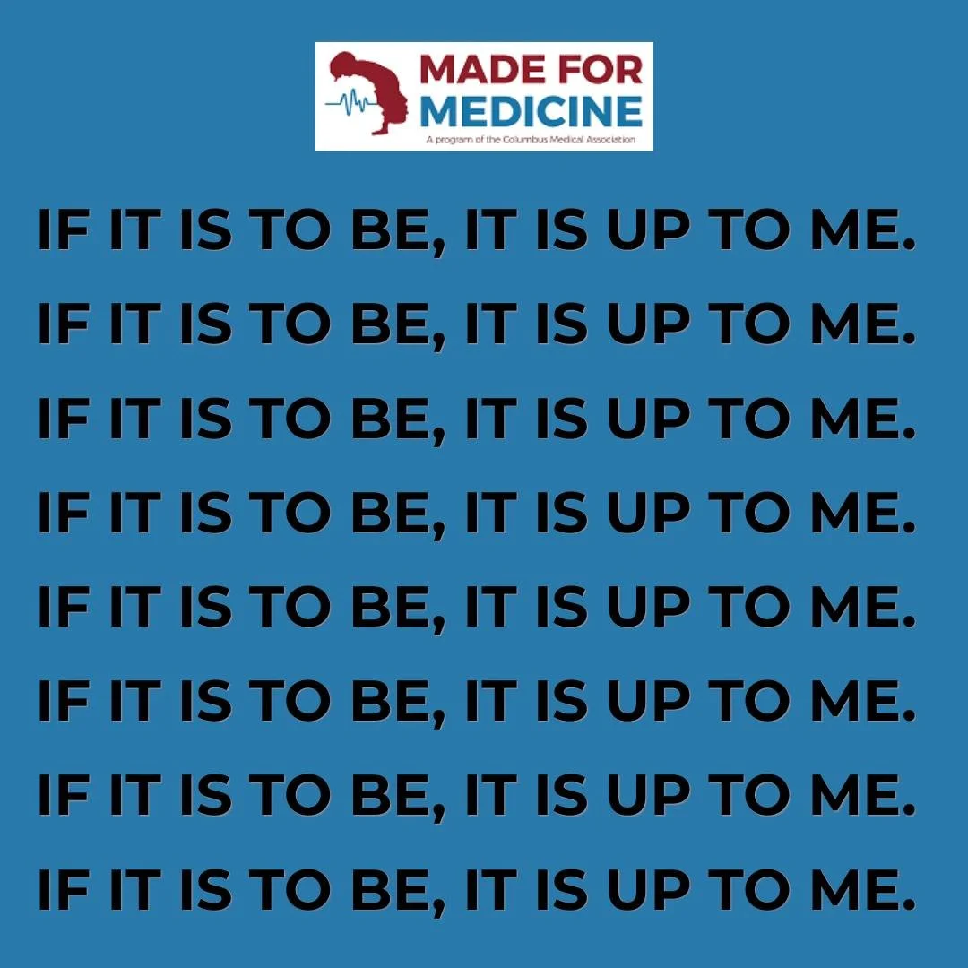 🗣️ Say it with us: 

If it is to be, it is up to me.

This is our motto. It is a mantra we repeat and hold dear, drawing inspiration and accountability to the actions that guide us to our desire goals.

#MotivationalMonday #WhatADoctorLooksLike #Rep