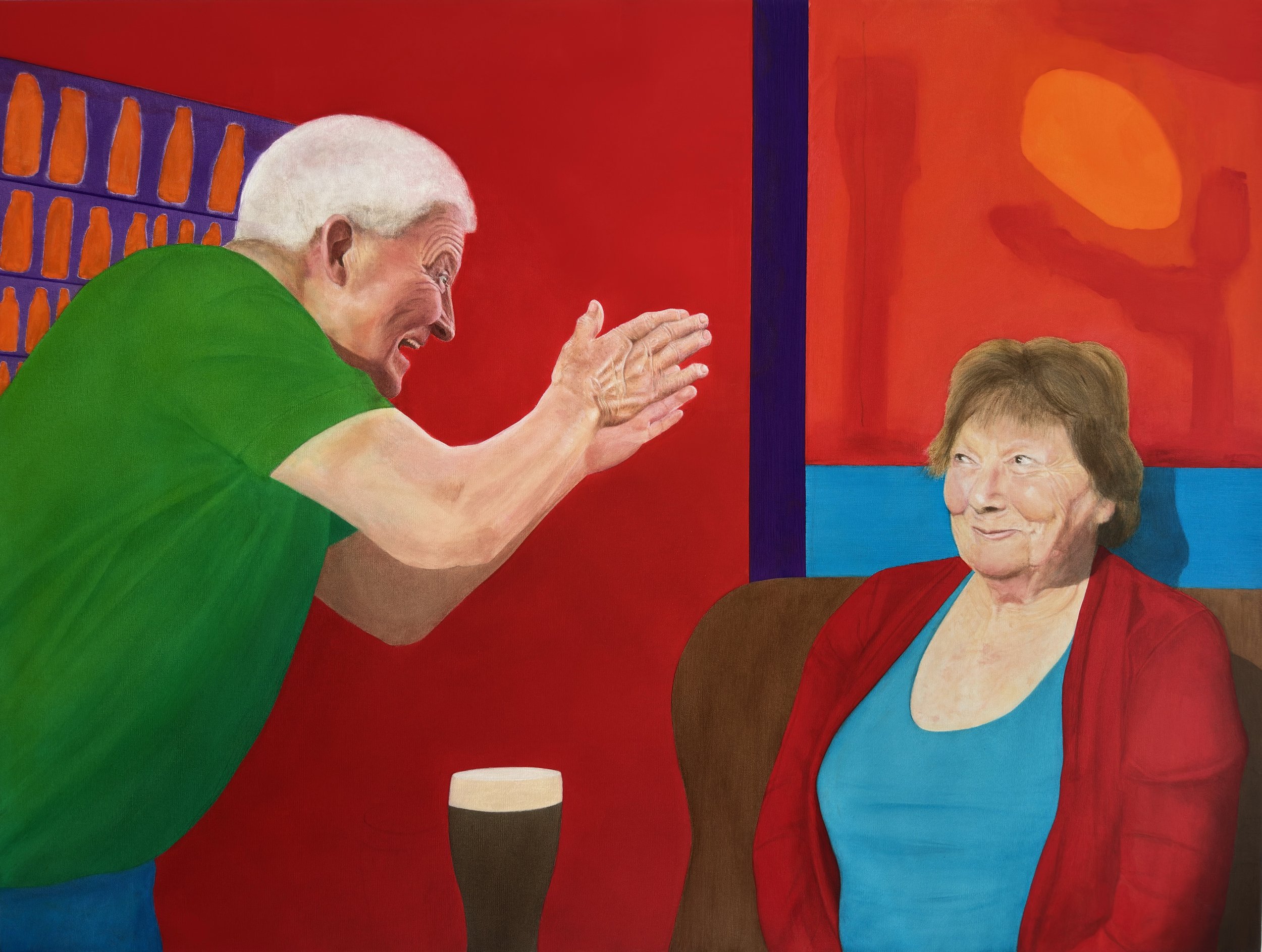 MANSPLAINING acrylic on canvas 36" x 48"