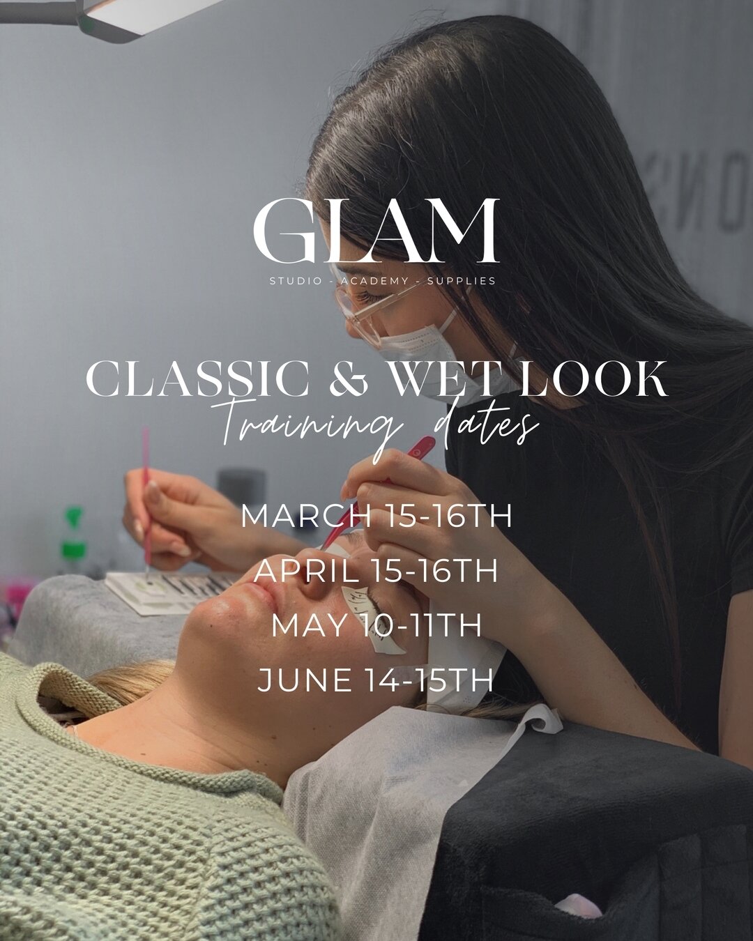 Our comprehensive in person lash courses are filling up fast! 🤭⁣

Learn how to apply Classic AND Wet Look sets so you can offer more to your clients once you&rsquo;ve completed our course 👏🏼👑

Secure your spot in our next class and start your jou